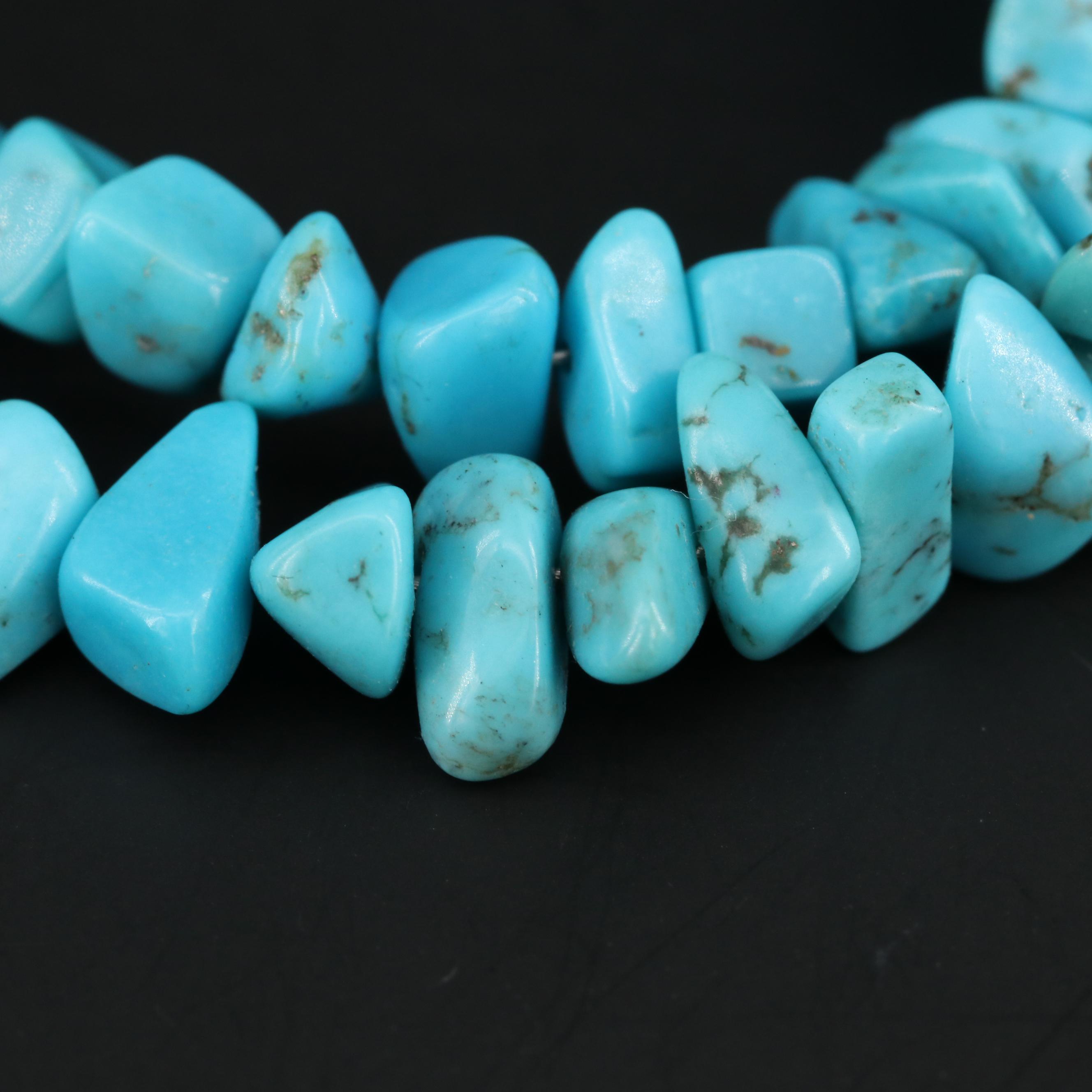 Desert Rose Trading Co Sterling Silver Turquoise Beaded Necklace