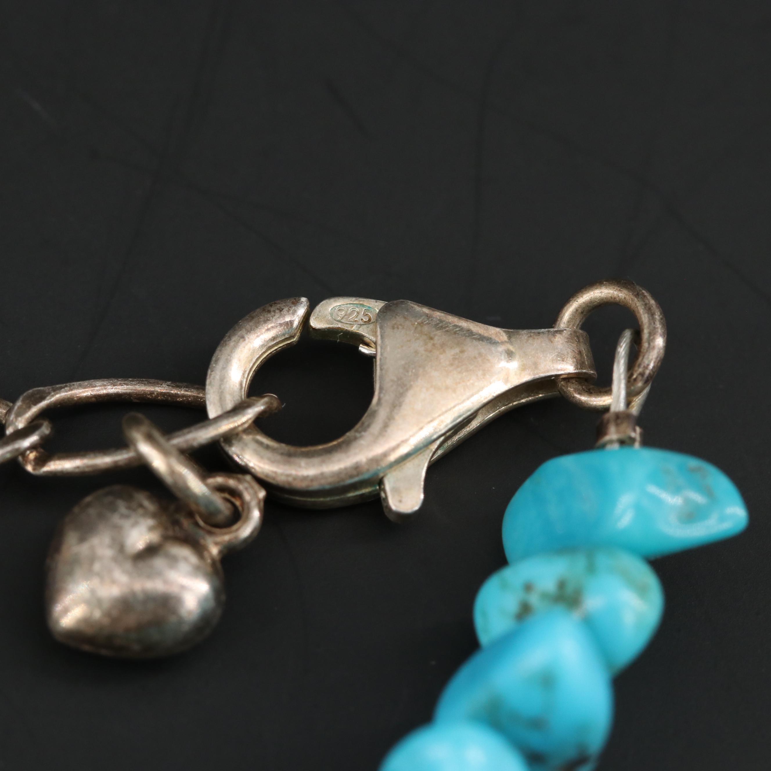 Desert Rose Trading Co Sterling Silver Turquoise Beaded Necklace