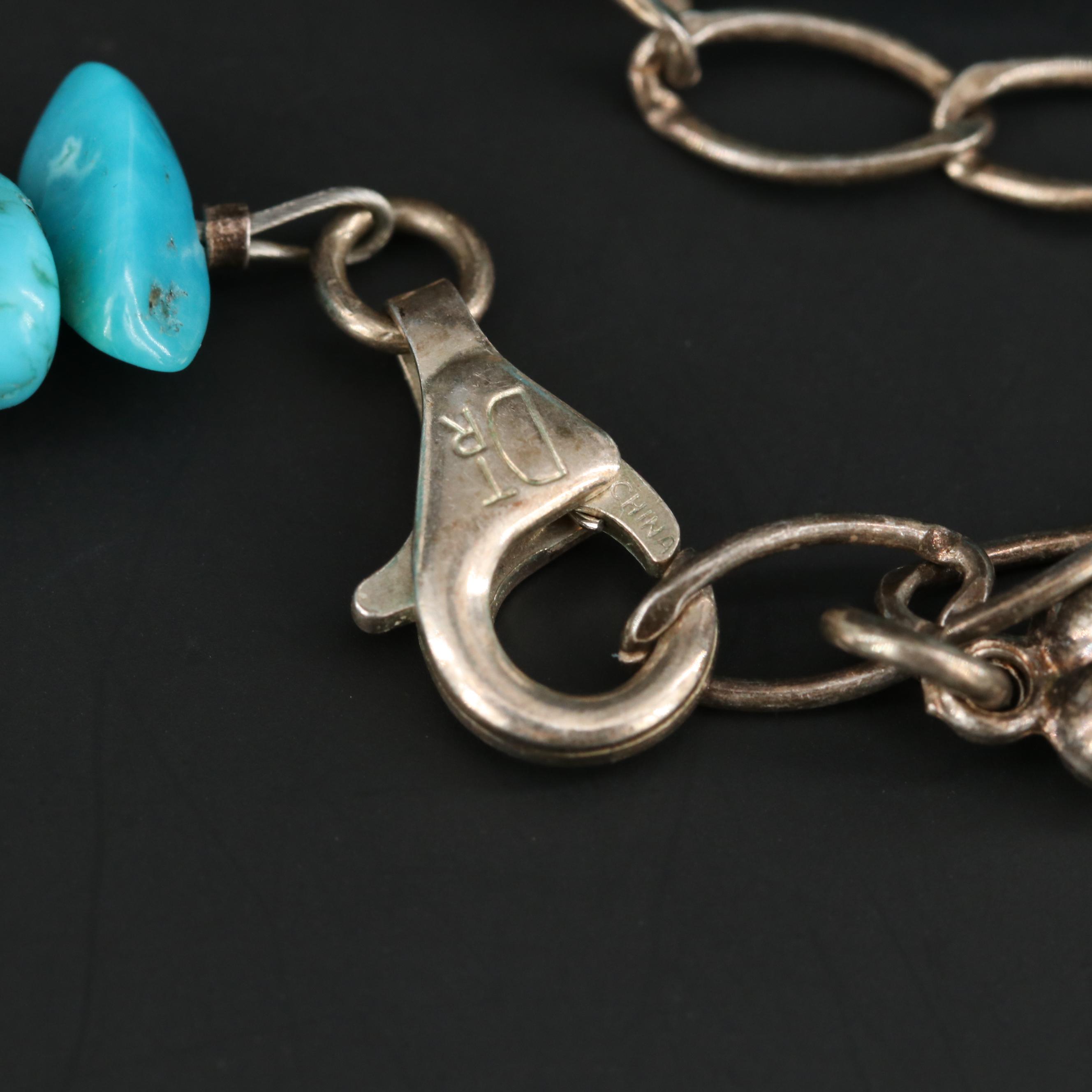 Desert Rose Trading Co Sterling Silver Turquoise Beaded Necklace