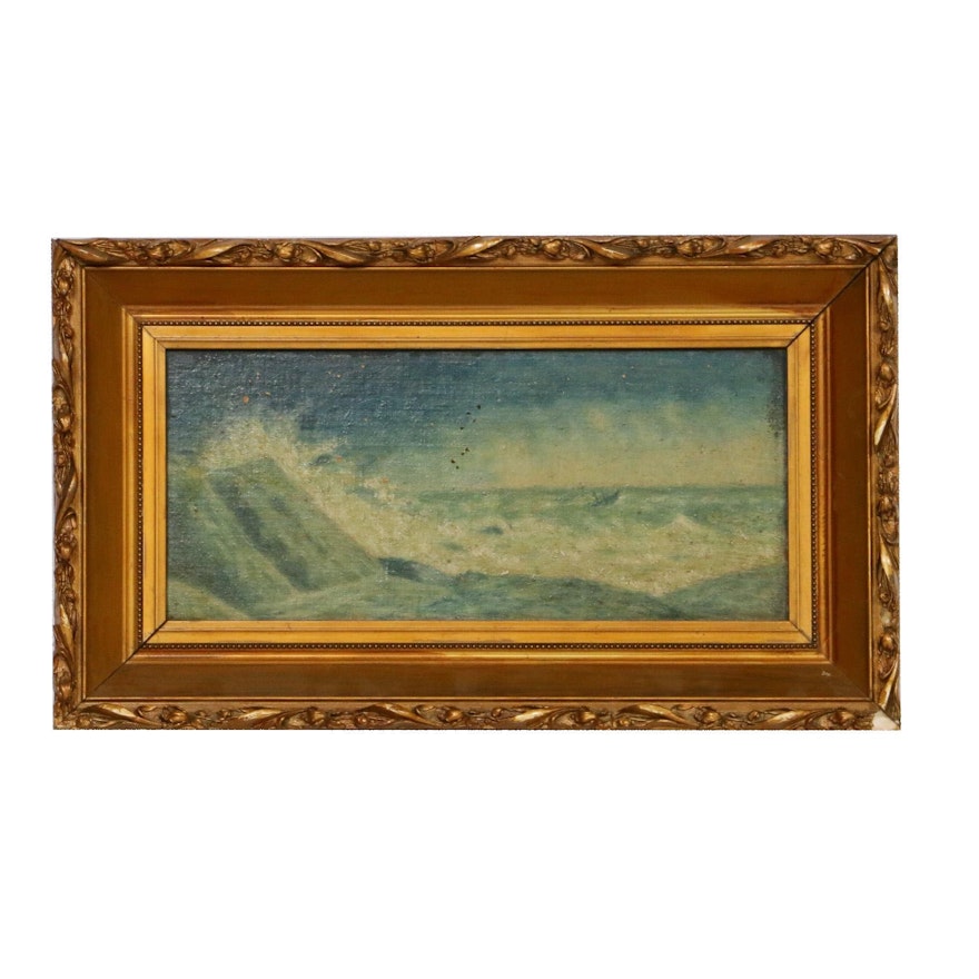 Seascape Oil Painting, Early 20th Century