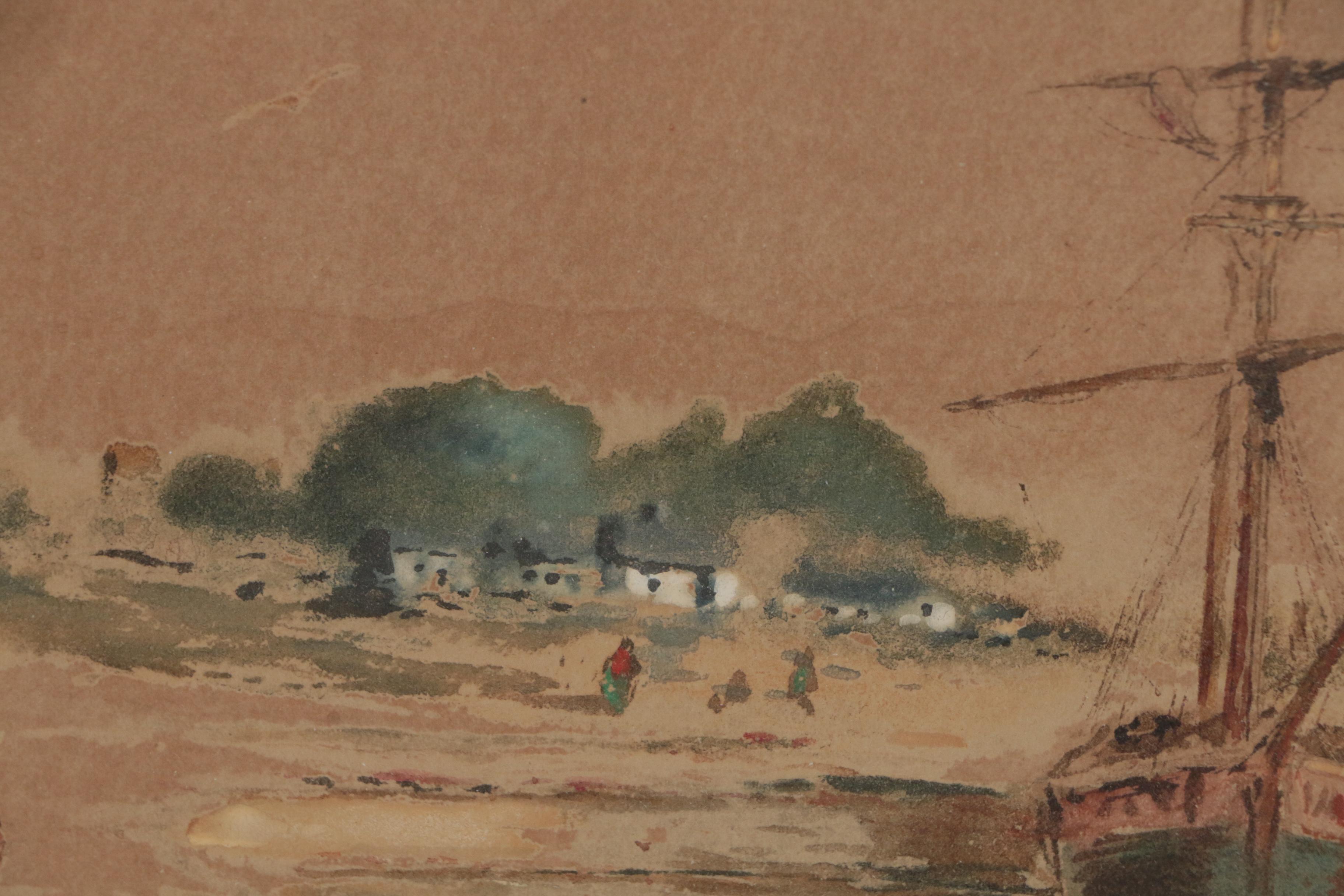 John Hauser Watercolor Painting of Coastal Landscape, 1900