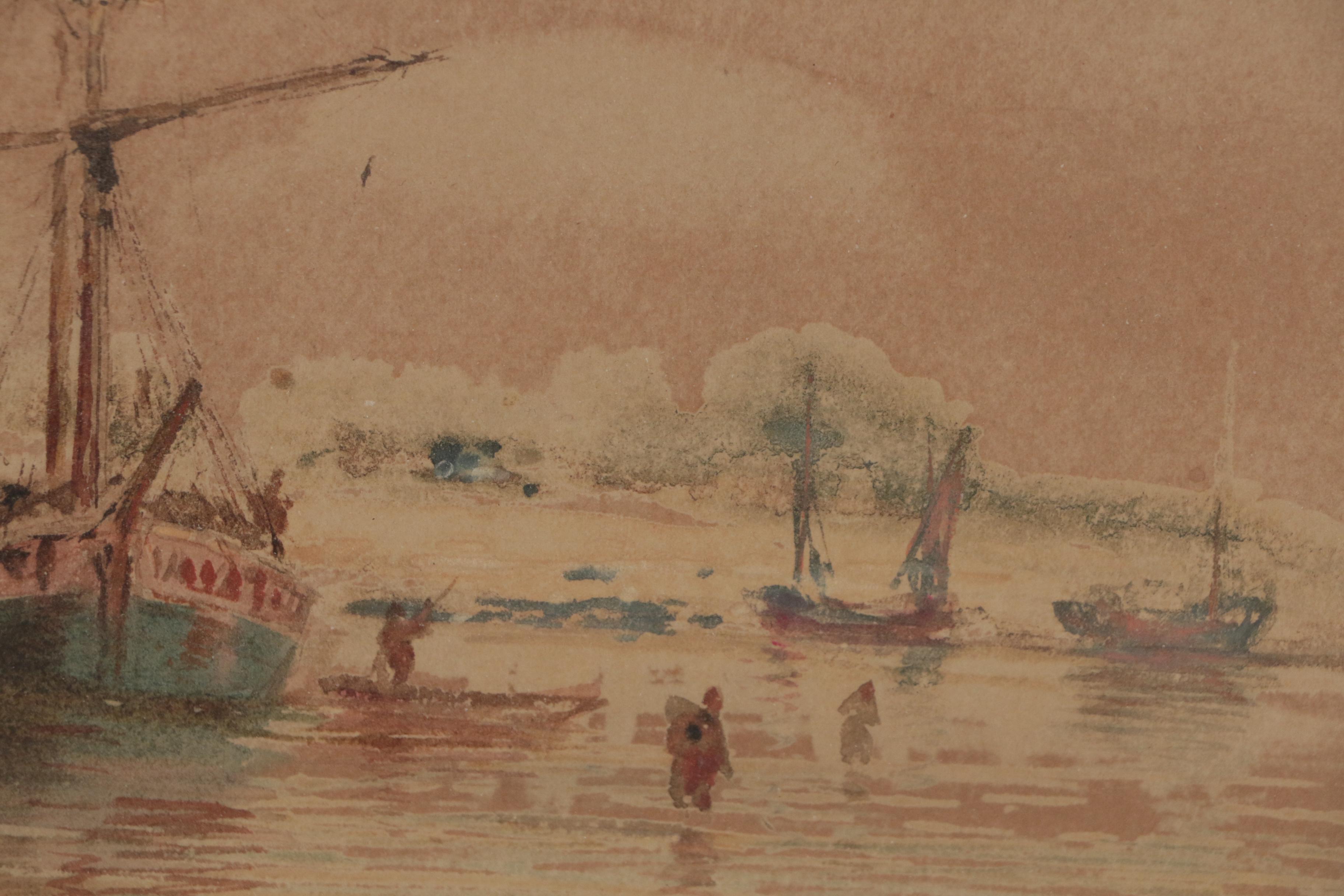 John Hauser Watercolor Painting of Coastal Landscape, 1900