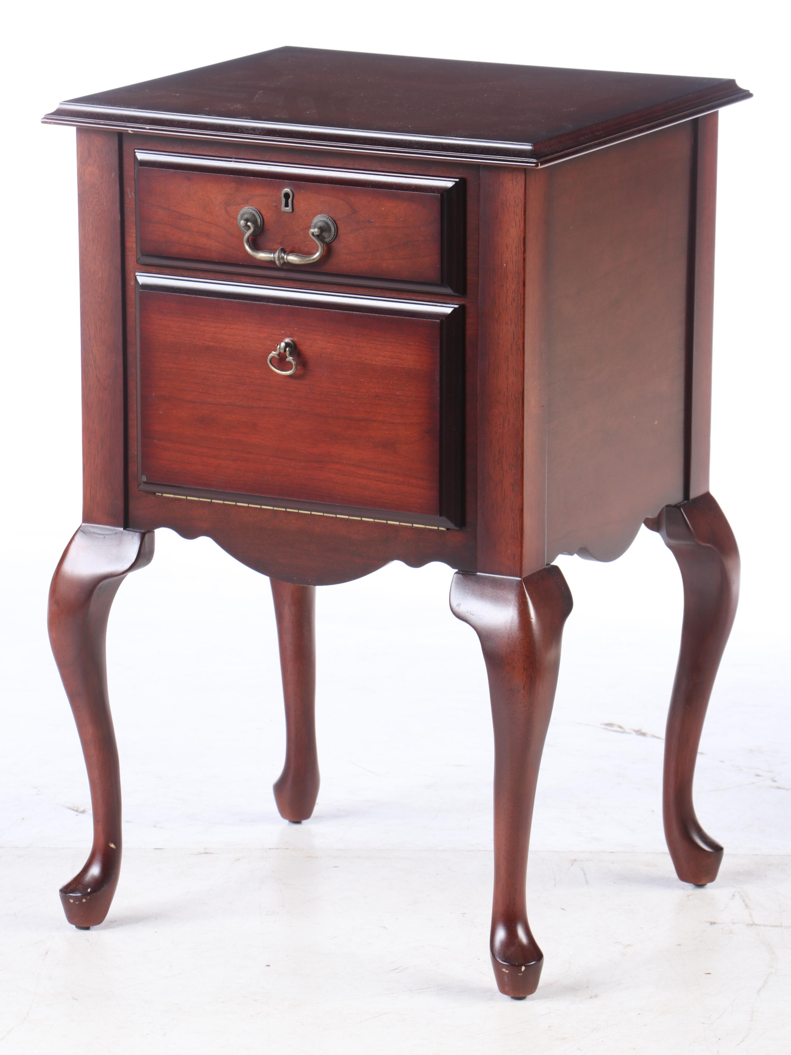 Queen Anne Style Cherry Nightstands, Early 20th Century