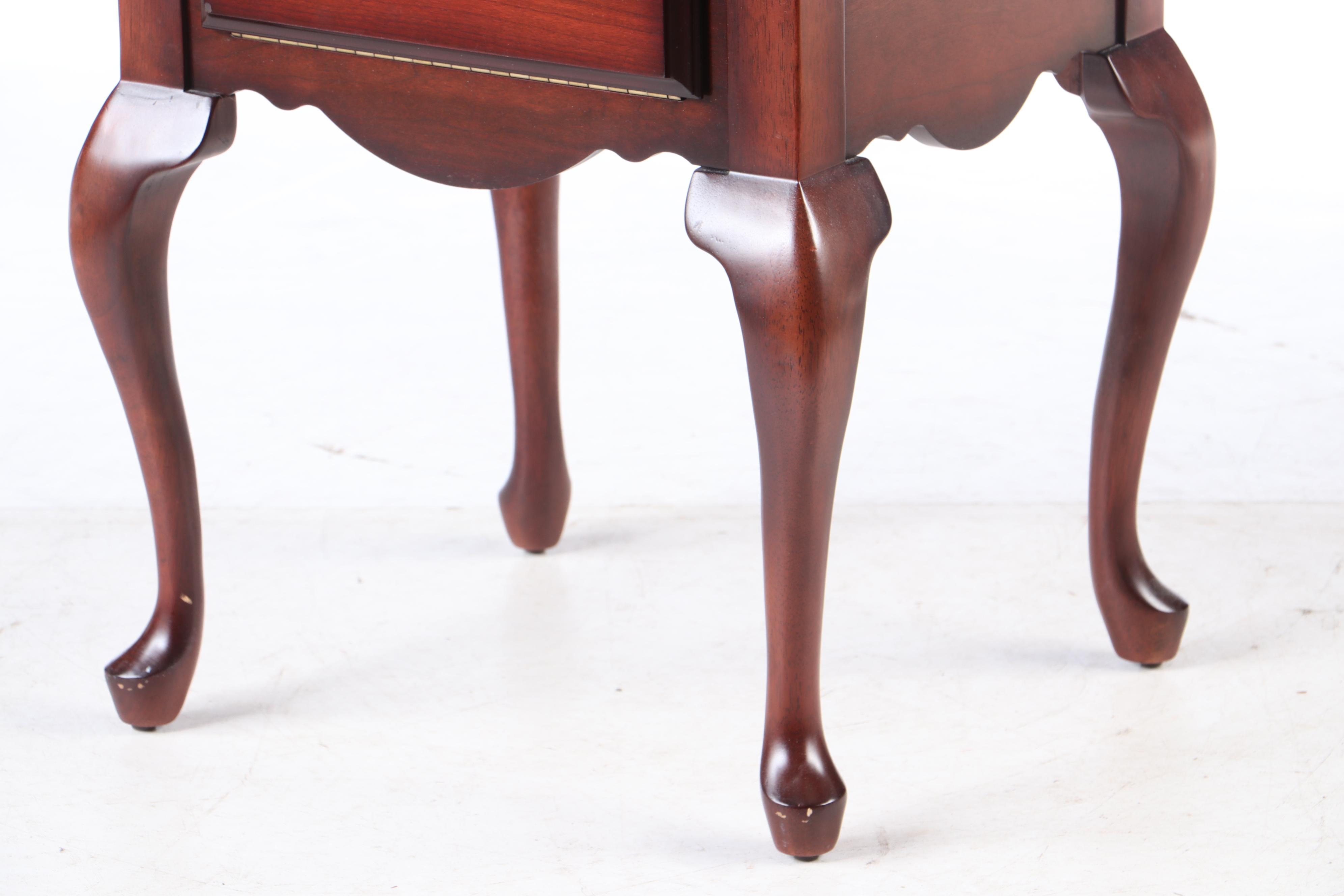 Queen Anne Style Cherry Nightstands, Early 20th Century