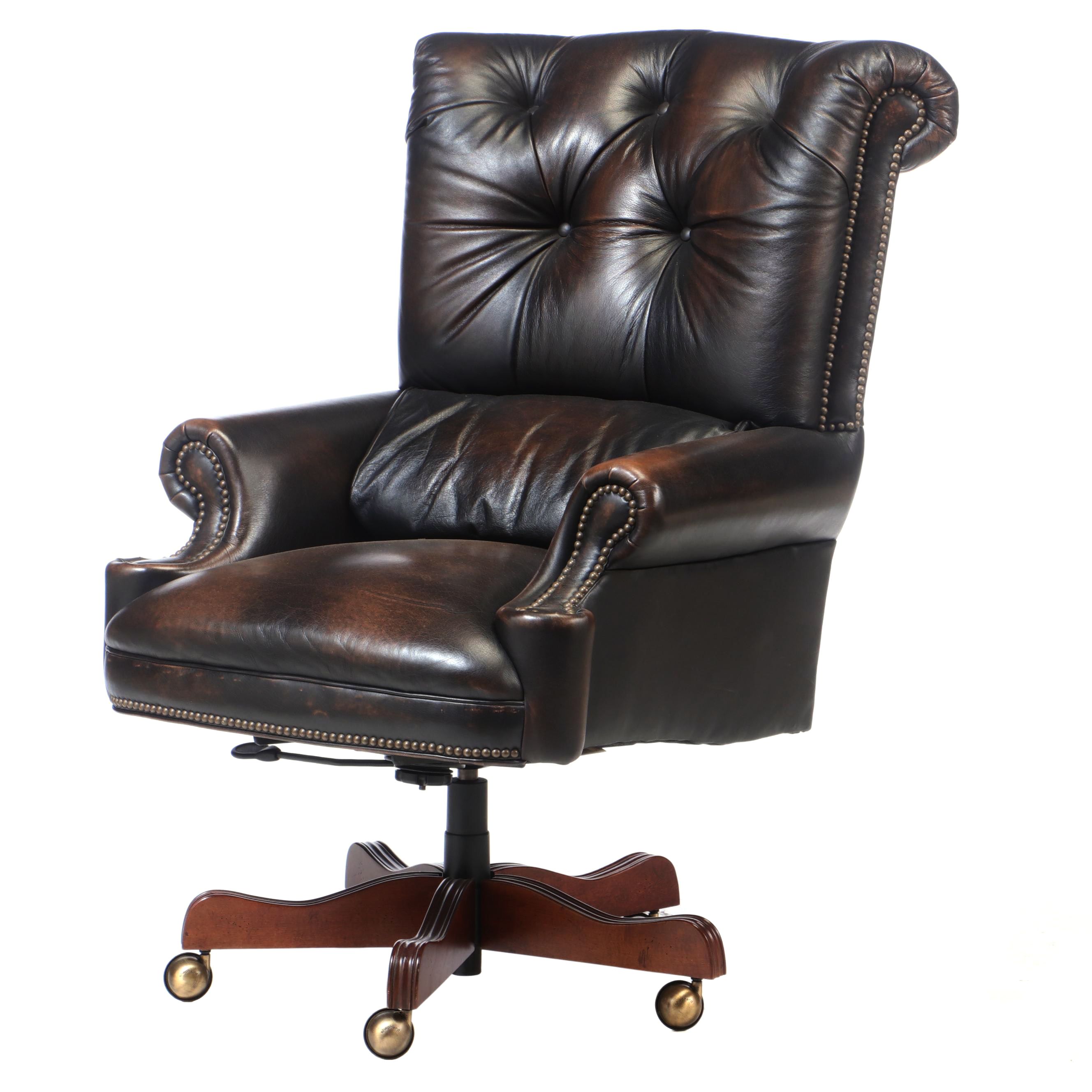 Thomasville Leather Executive's Chair, Late 20th Century