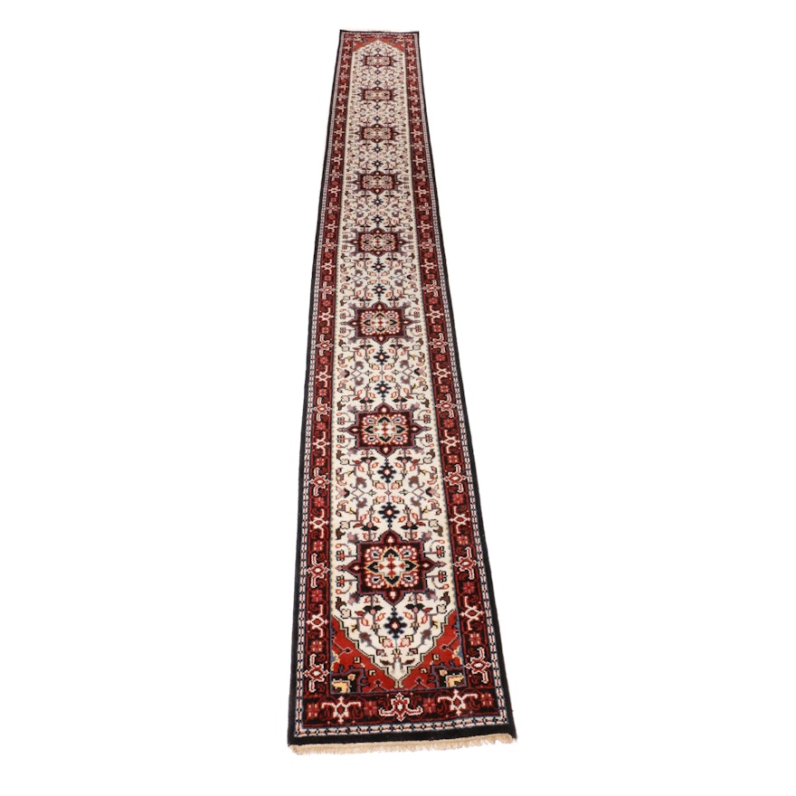 2'5 x 19'8 Hand-Knotted Indo-Persian Heriz Rug Runner