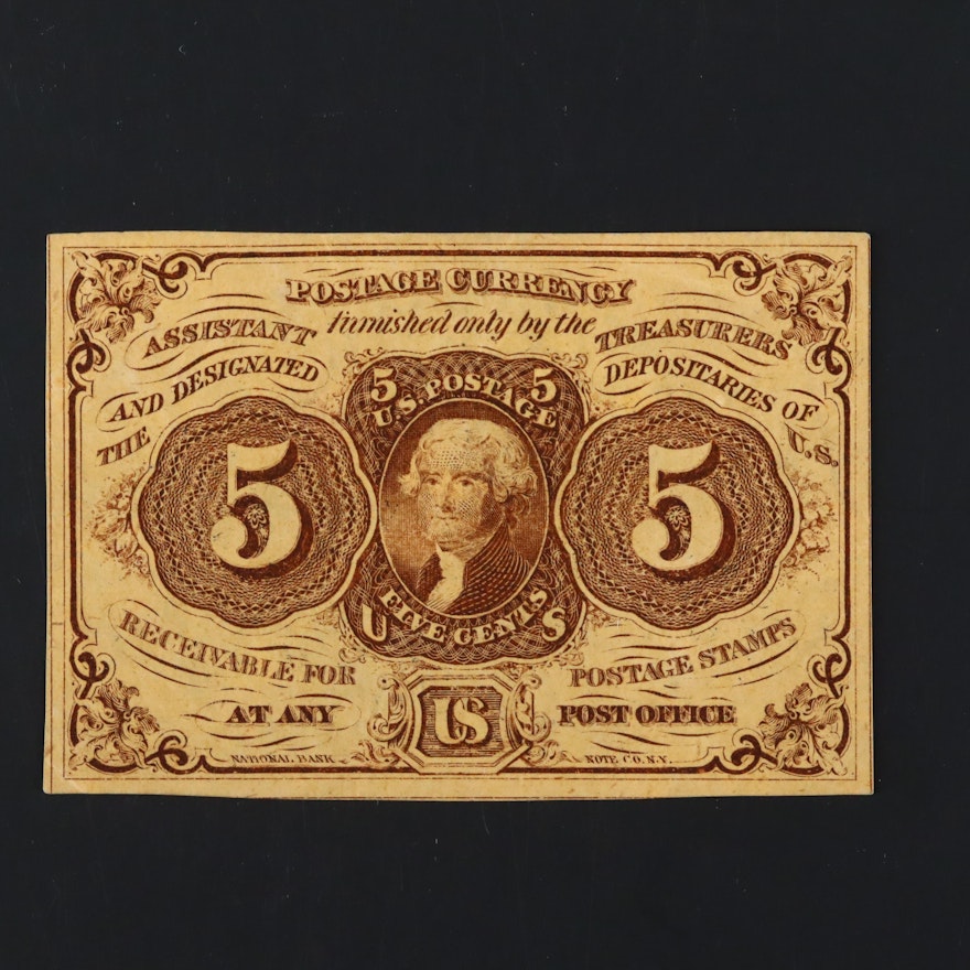 1862 First Issue U.S. 5-Cents Fractional Currency Note