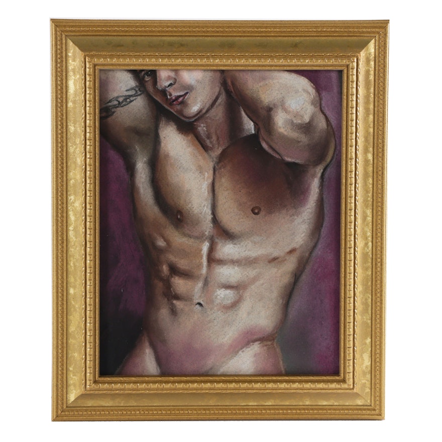 deSanto Pastel Drawing of a Male Figure