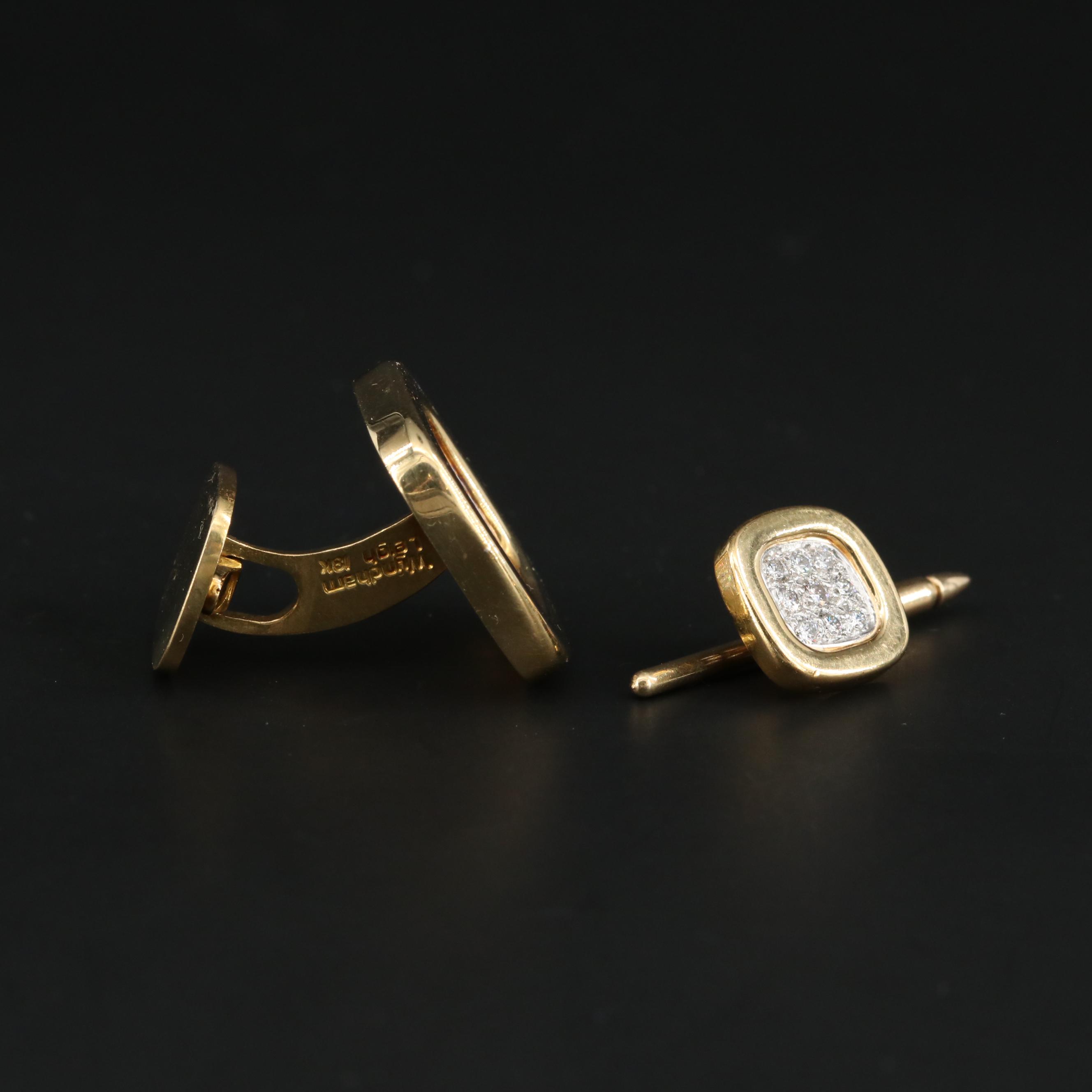 Wyndham Leigh 18K and Platinum Diamond Cufflinks with Shirt Studs