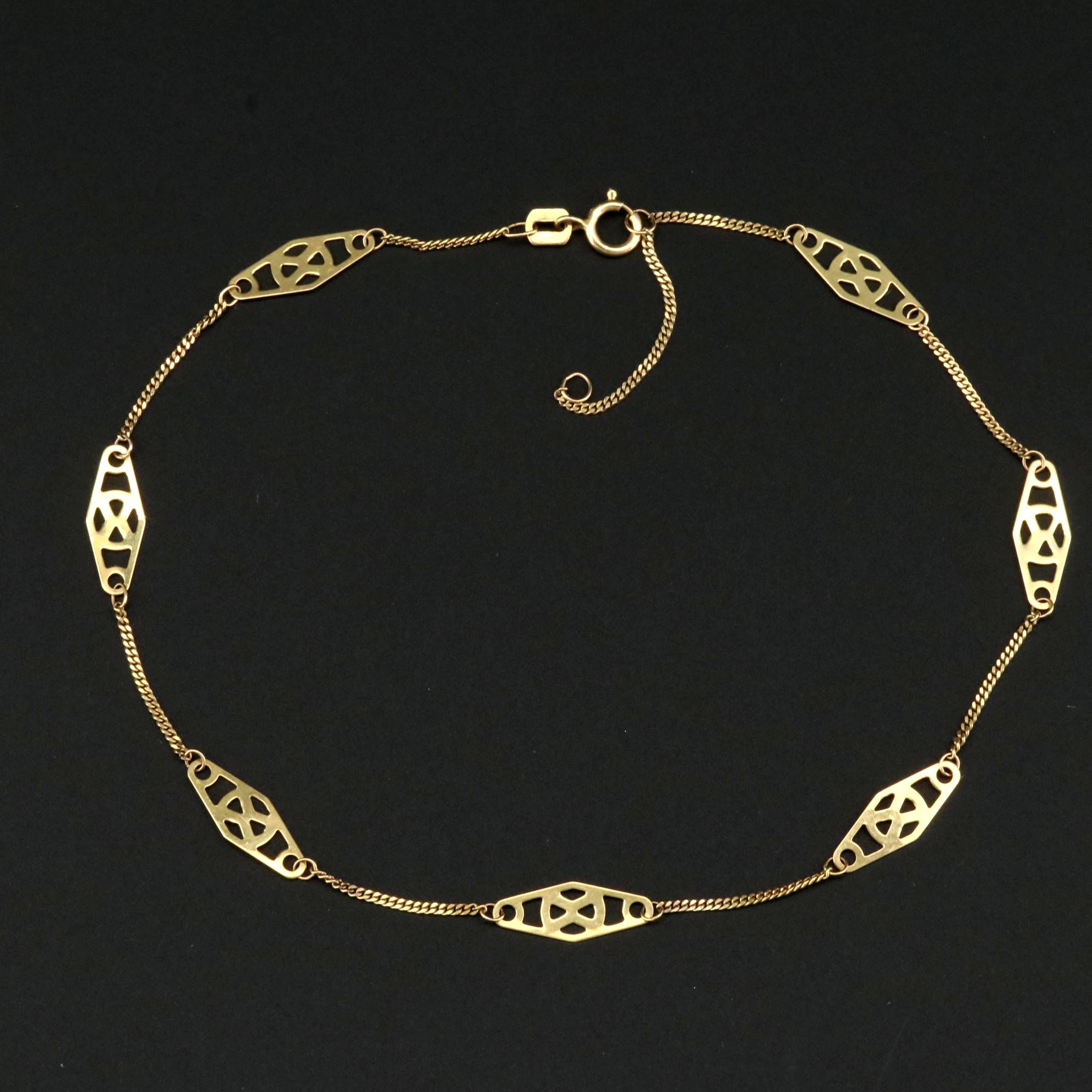 10K Yellow Gold Adjustable Ankle Bracelet