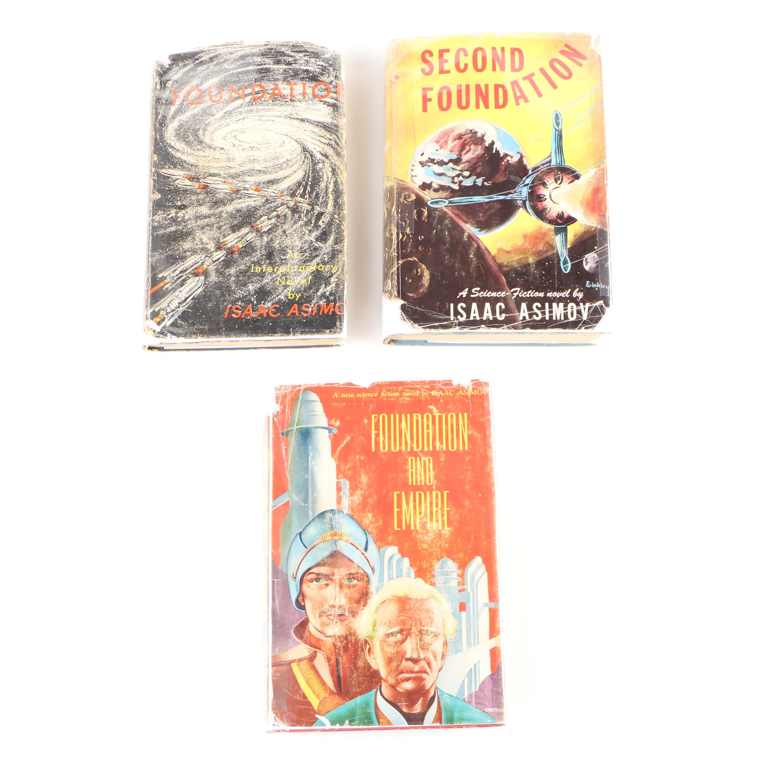 Rare Isaac Asimov Signed First Editions "The Foundation Trilogy"