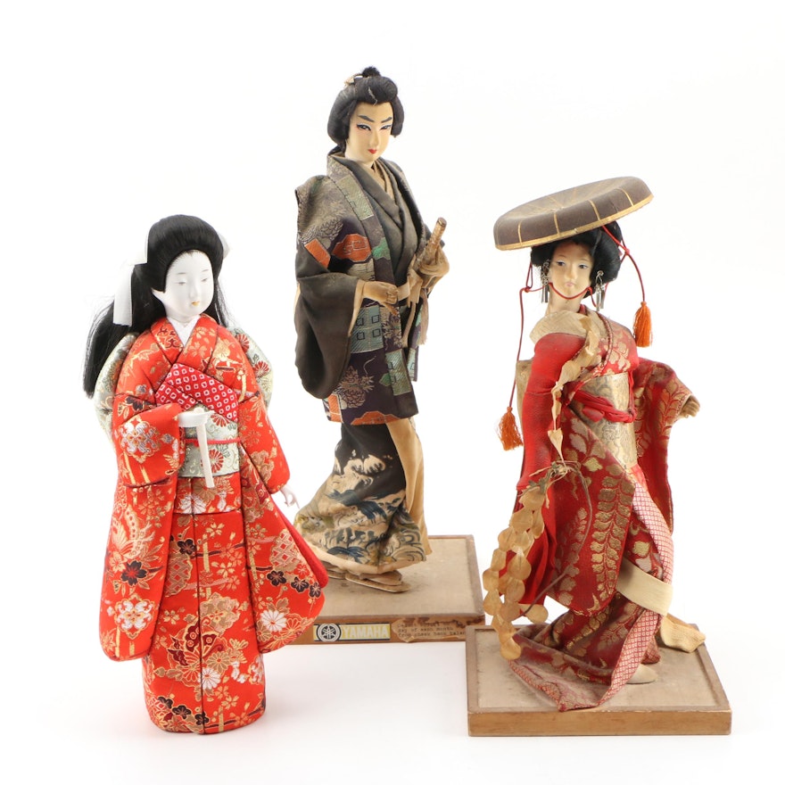 Japanese Kyugetsu Geisha Dolls, Vintage