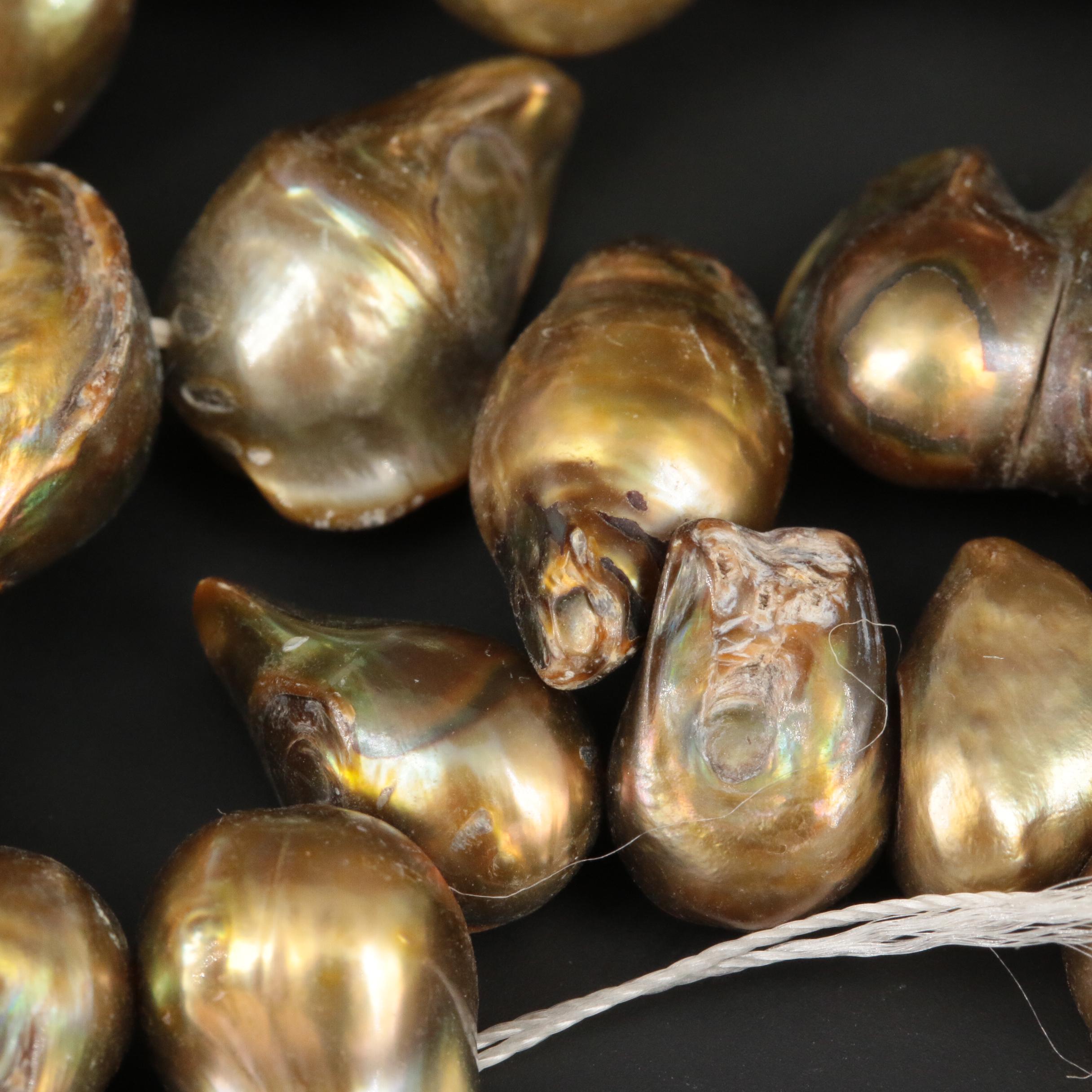 Cultured Pearl Hanks and Loose Baroque Cultured Pearls