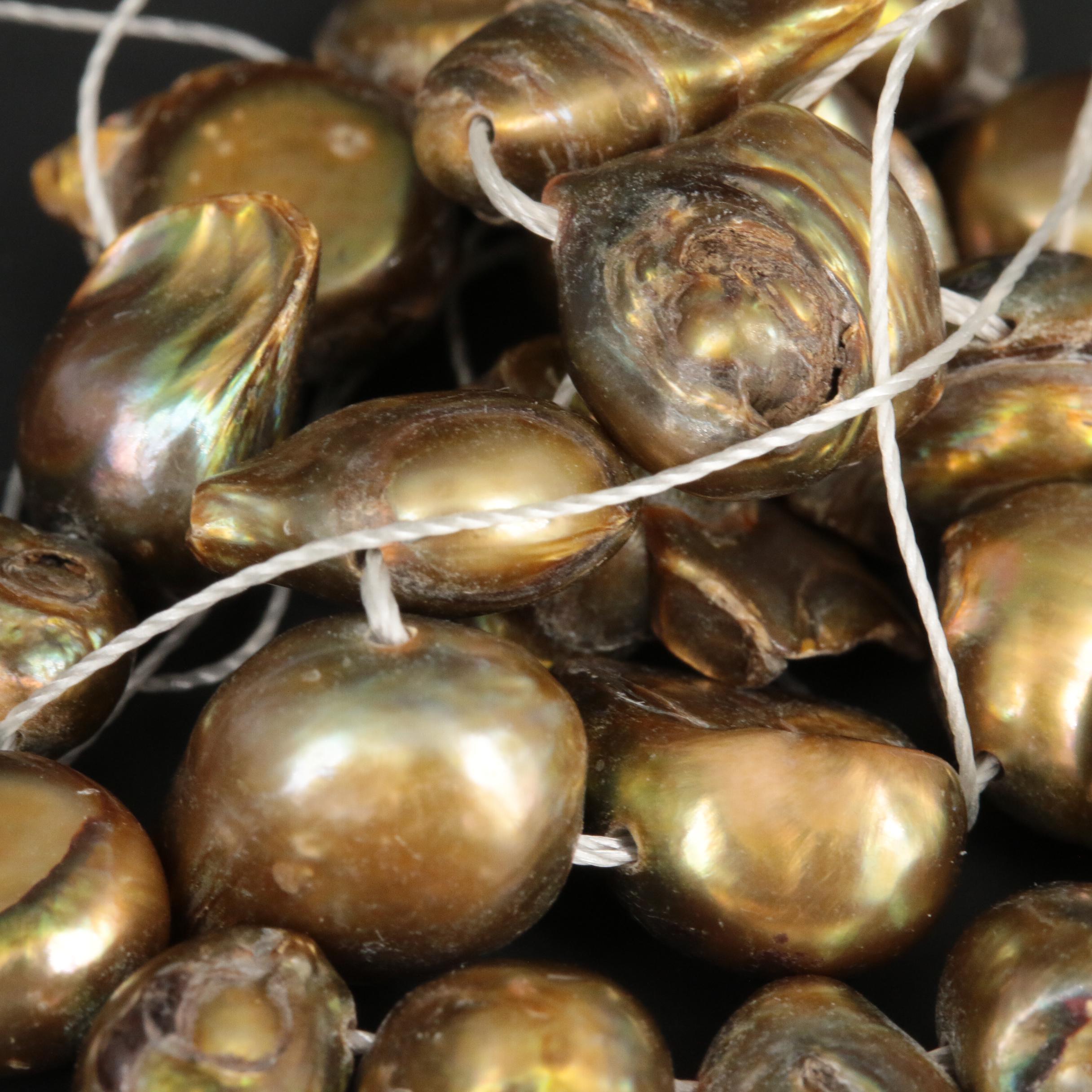 Cultured Pearl Hanks and Loose Baroque Cultured Pearls