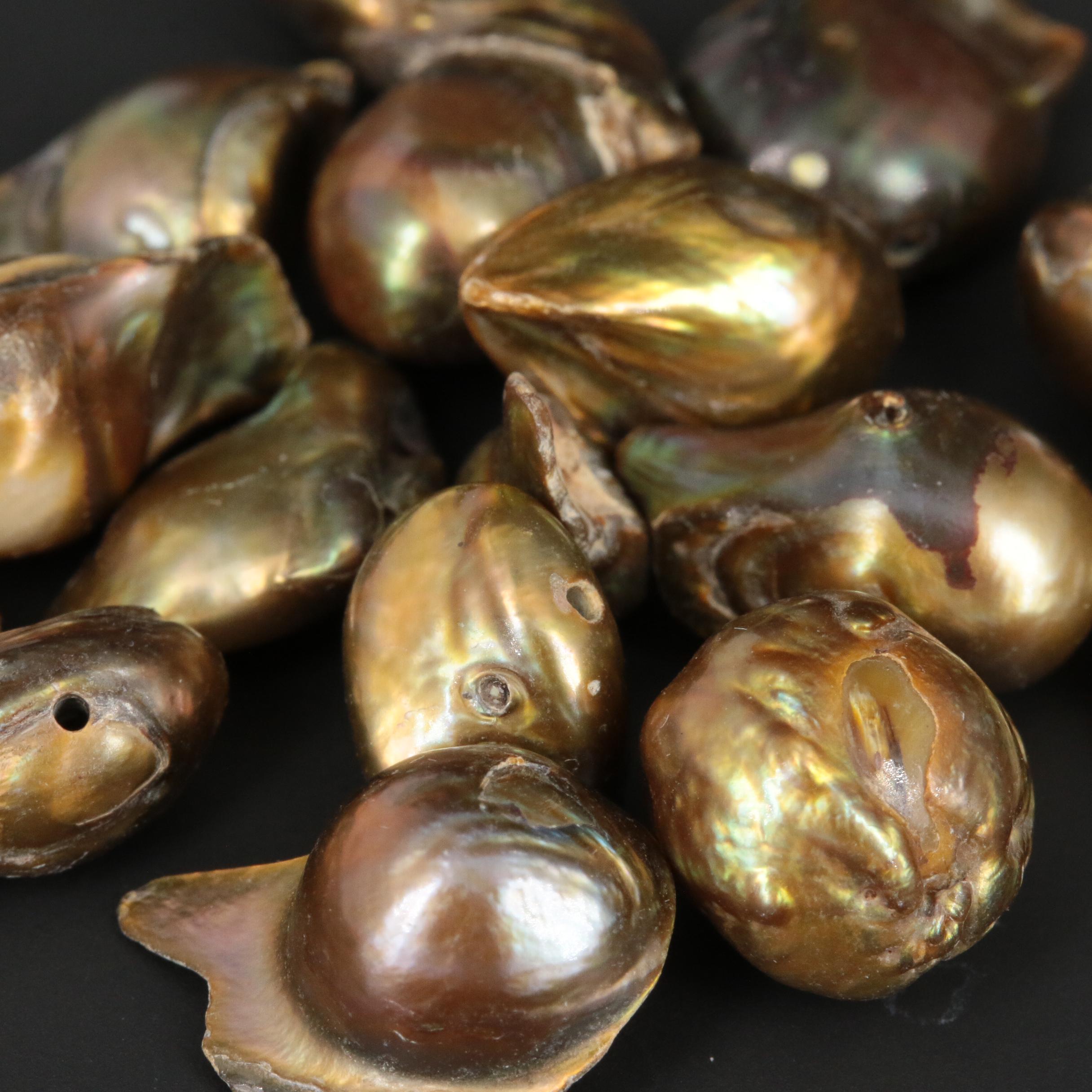 Cultured Pearl Hanks and Loose Baroque Cultured Pearls