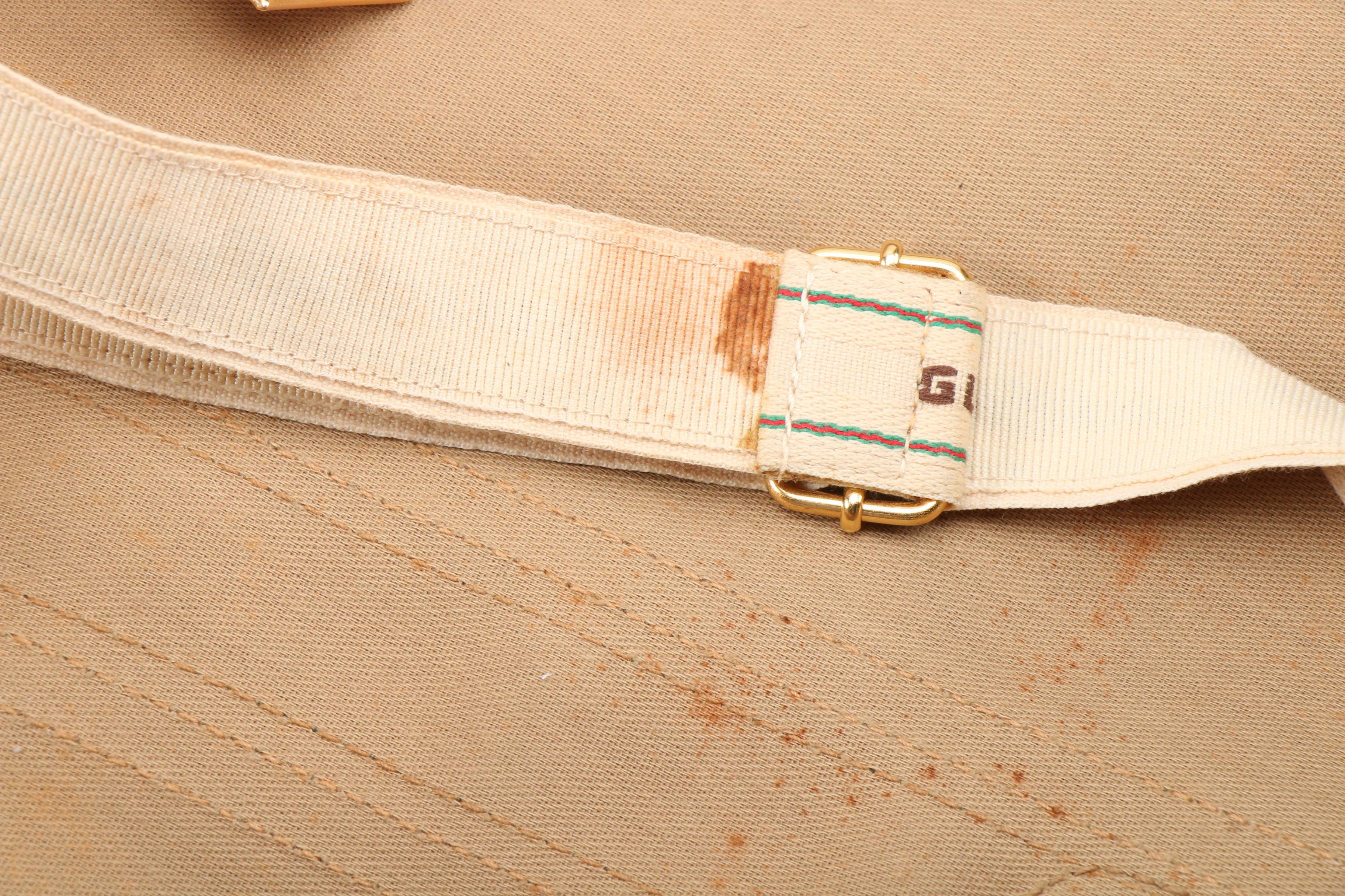 Gucci GG Supreme Canvas, Web Stripe and Leather Soft-Sided Suitcase, Vintage