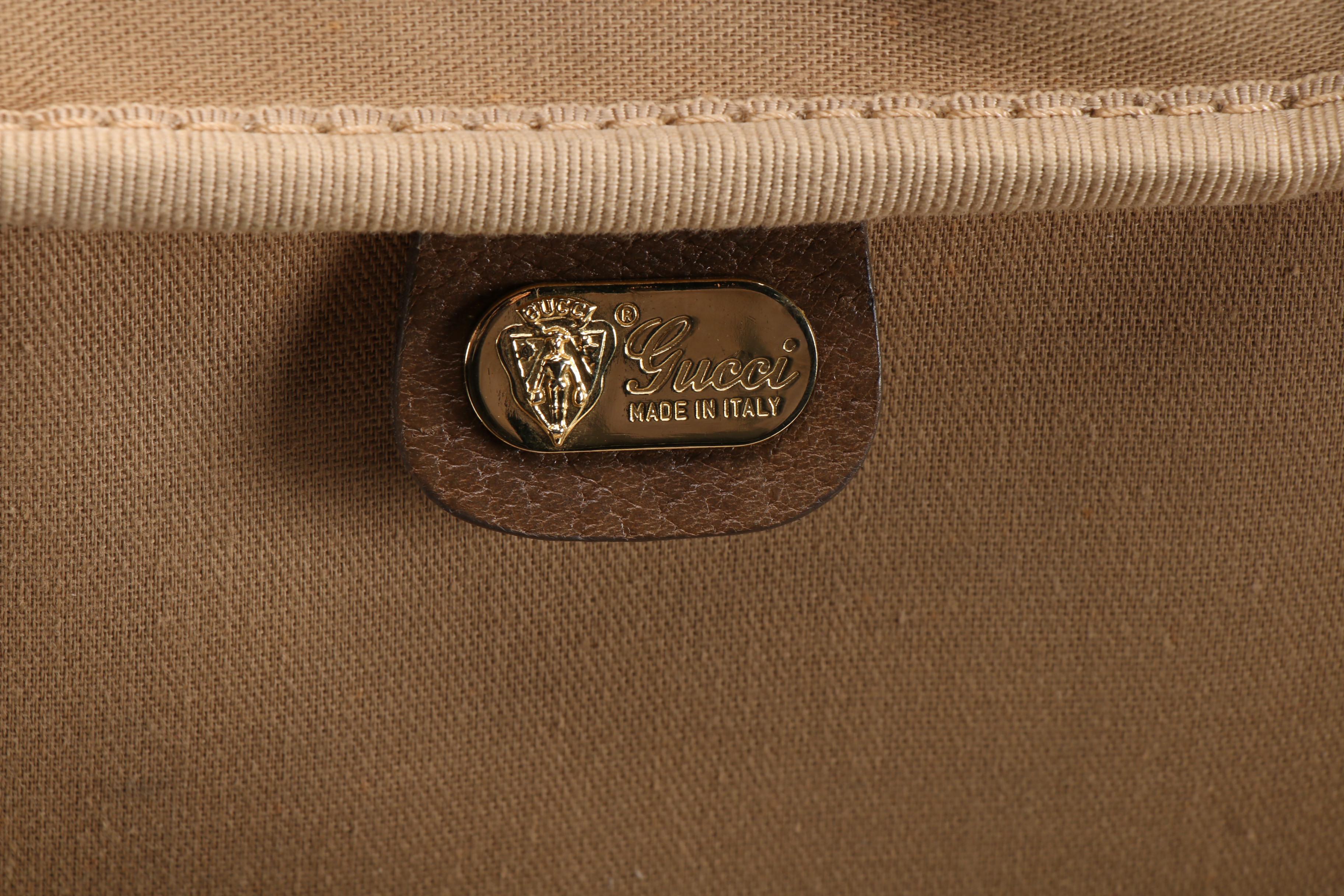 Gucci GG Supreme Canvas, Web Stripe and Leather Soft-Sided Suitcase, Vintage