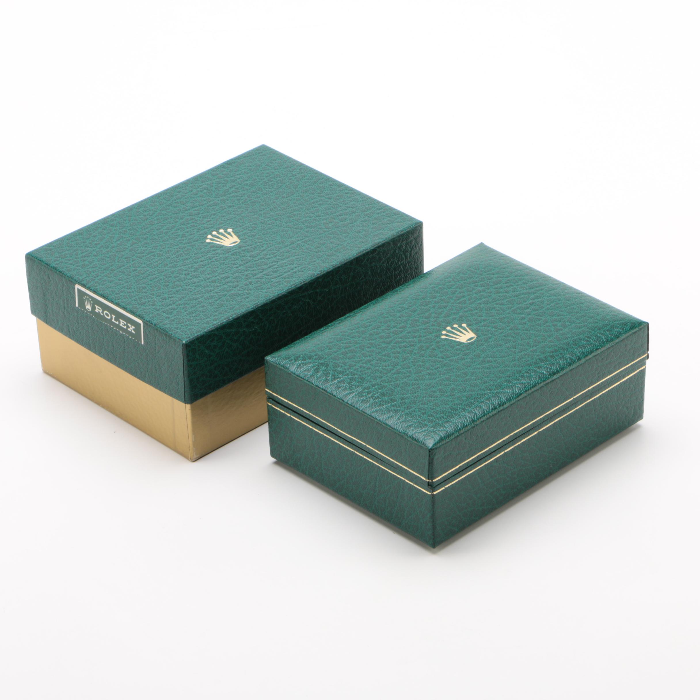 Rolex Green Faux Leather Men's Watch Presentation Case, 1980s