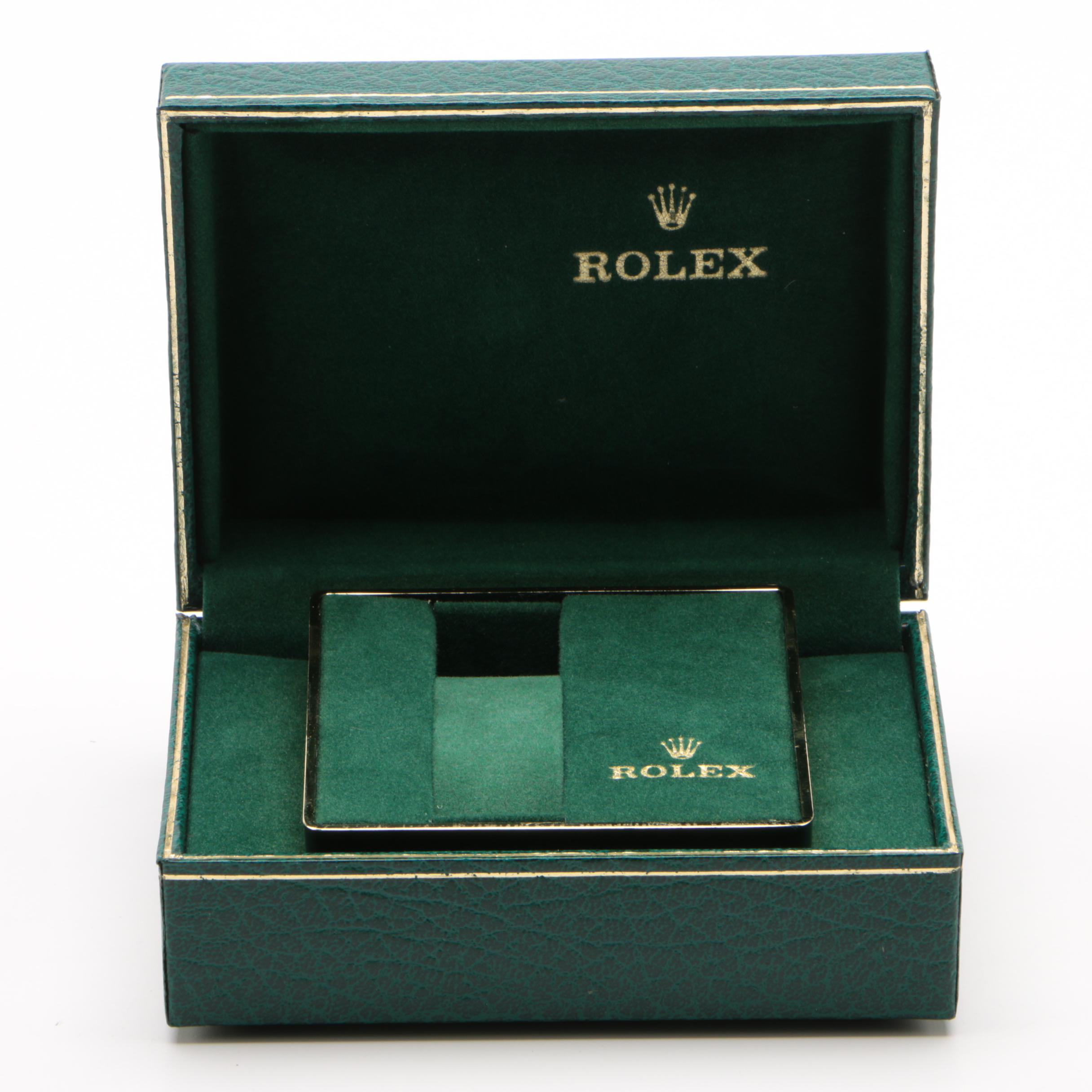 Rolex Green Faux Leather Men's Watch Presentation Case, 1980s