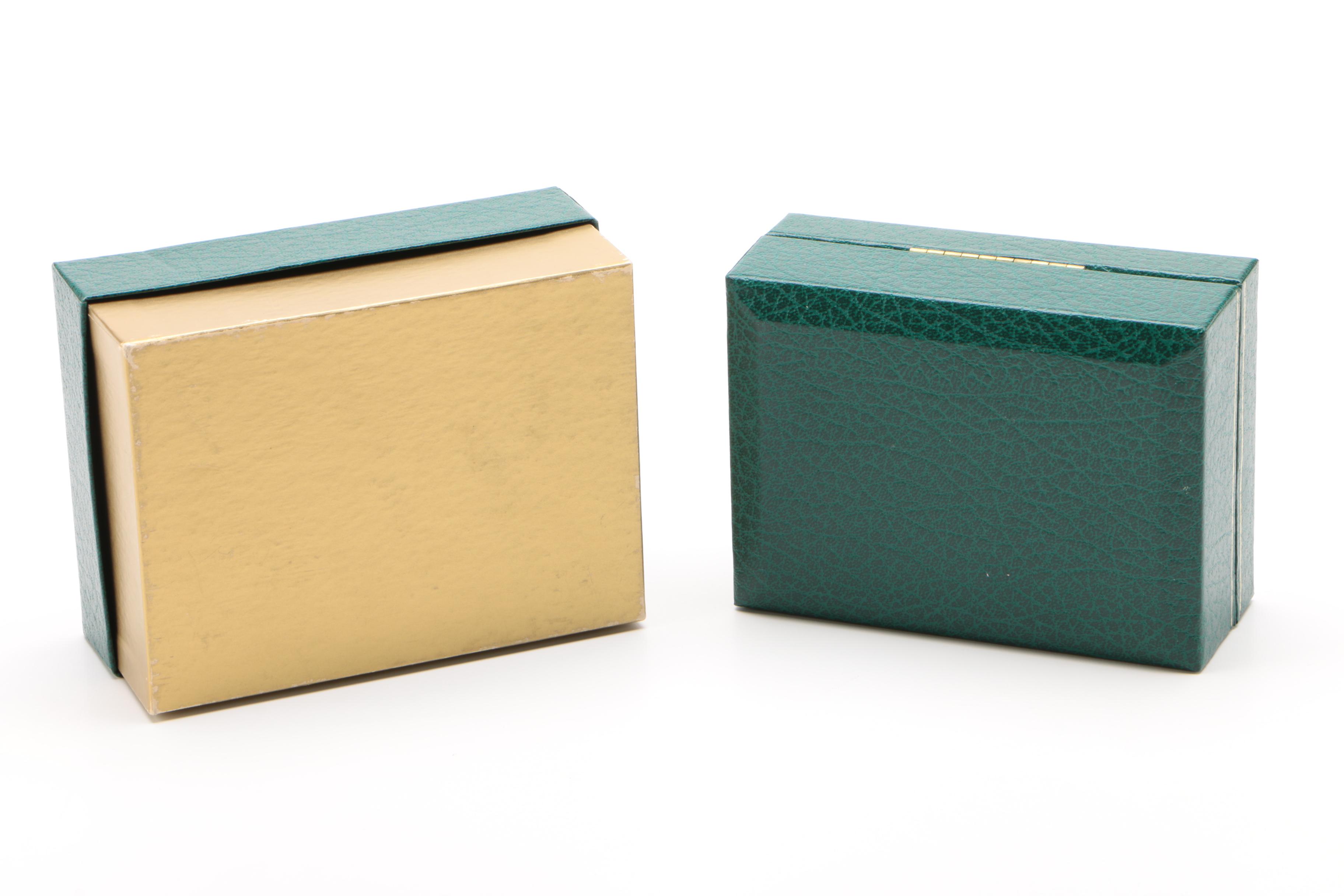 Rolex Green Faux Leather Men's Watch Presentation Case, 1980s