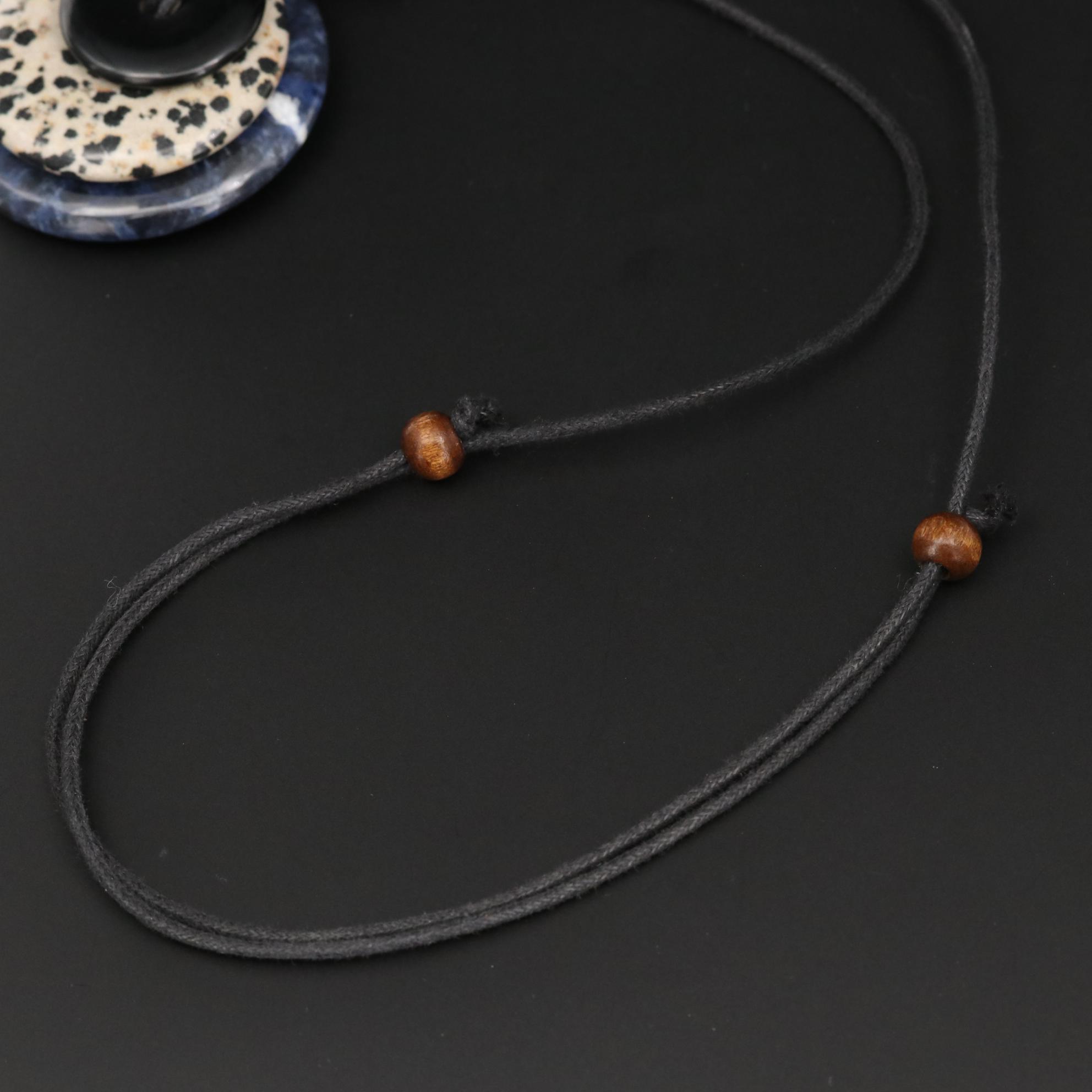 Stacked Glass, Jasper and Sodalite Bi Disk Necklace