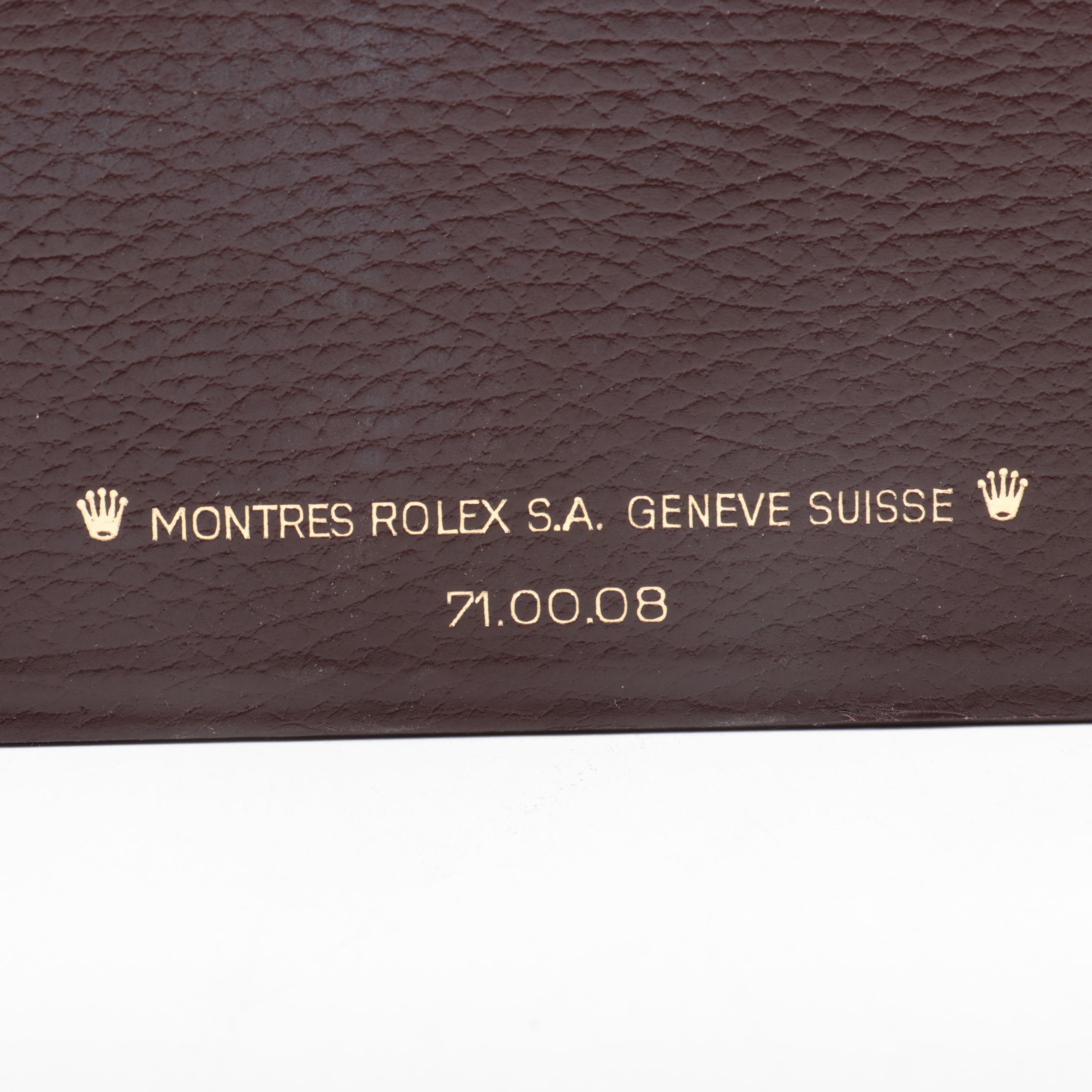 Rolex President Burgundy Leather and Walnut Presentation Box, 1990s