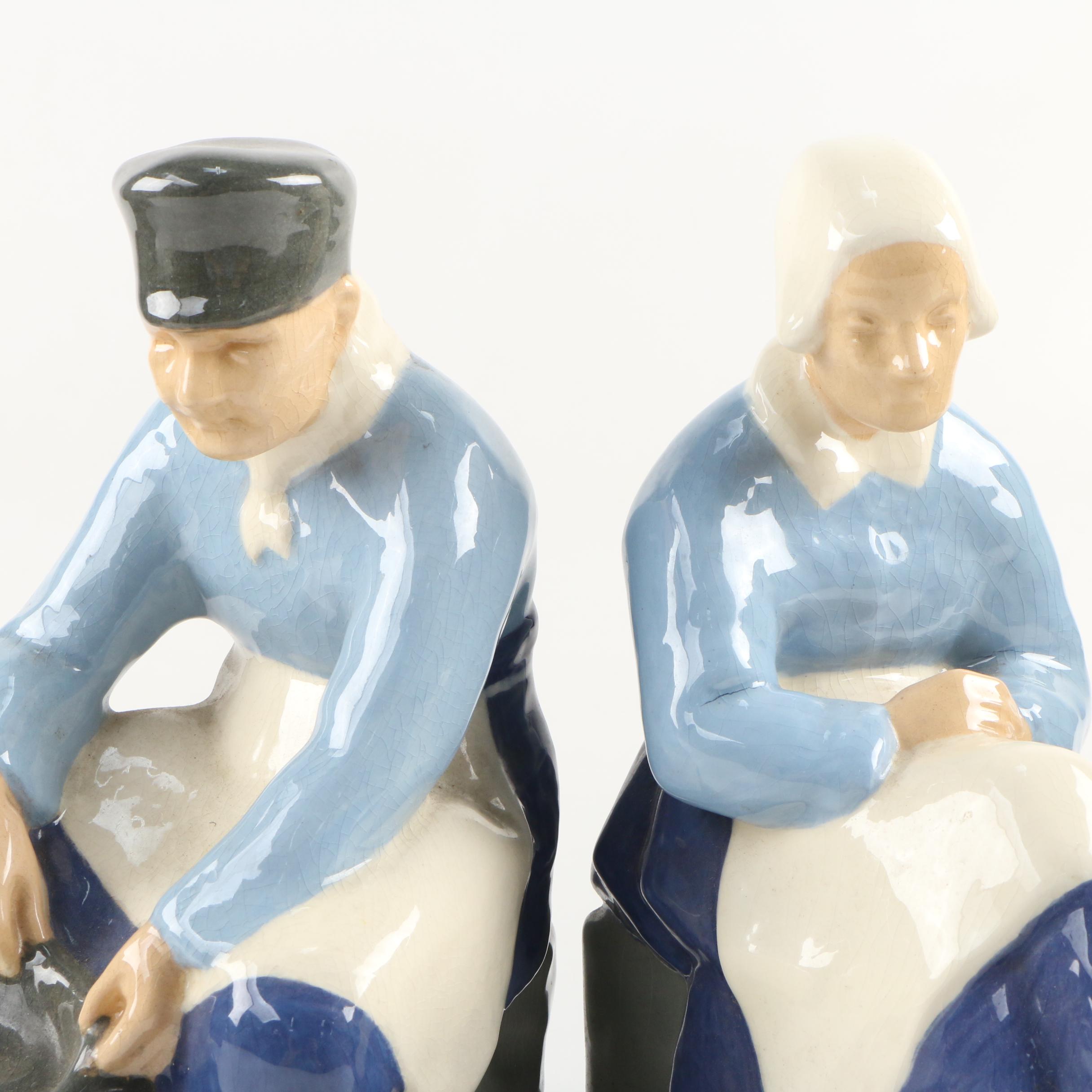 Vintage Porcelain Man and Woman Figurines
