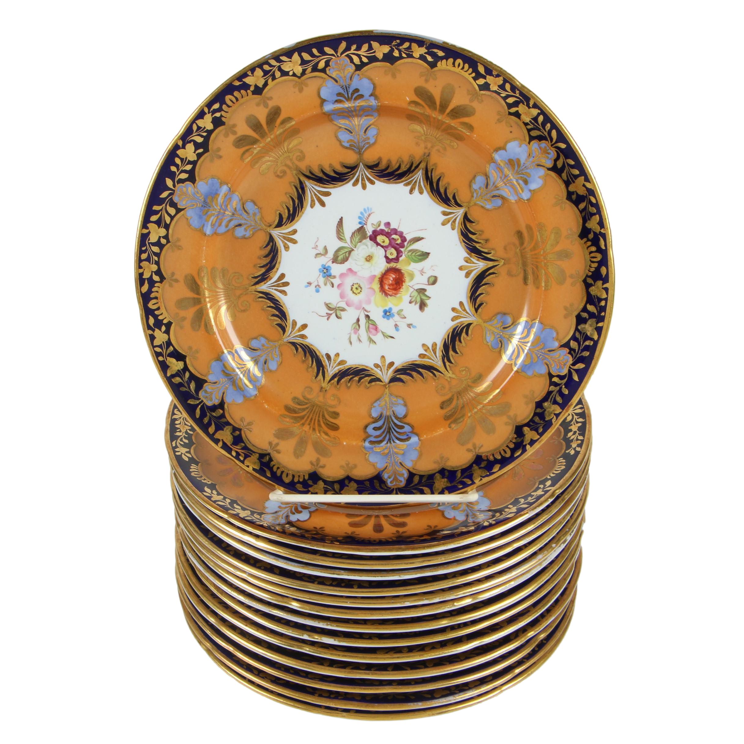 Ashworth Real Ironstone China Hand Painted Plates, 1860