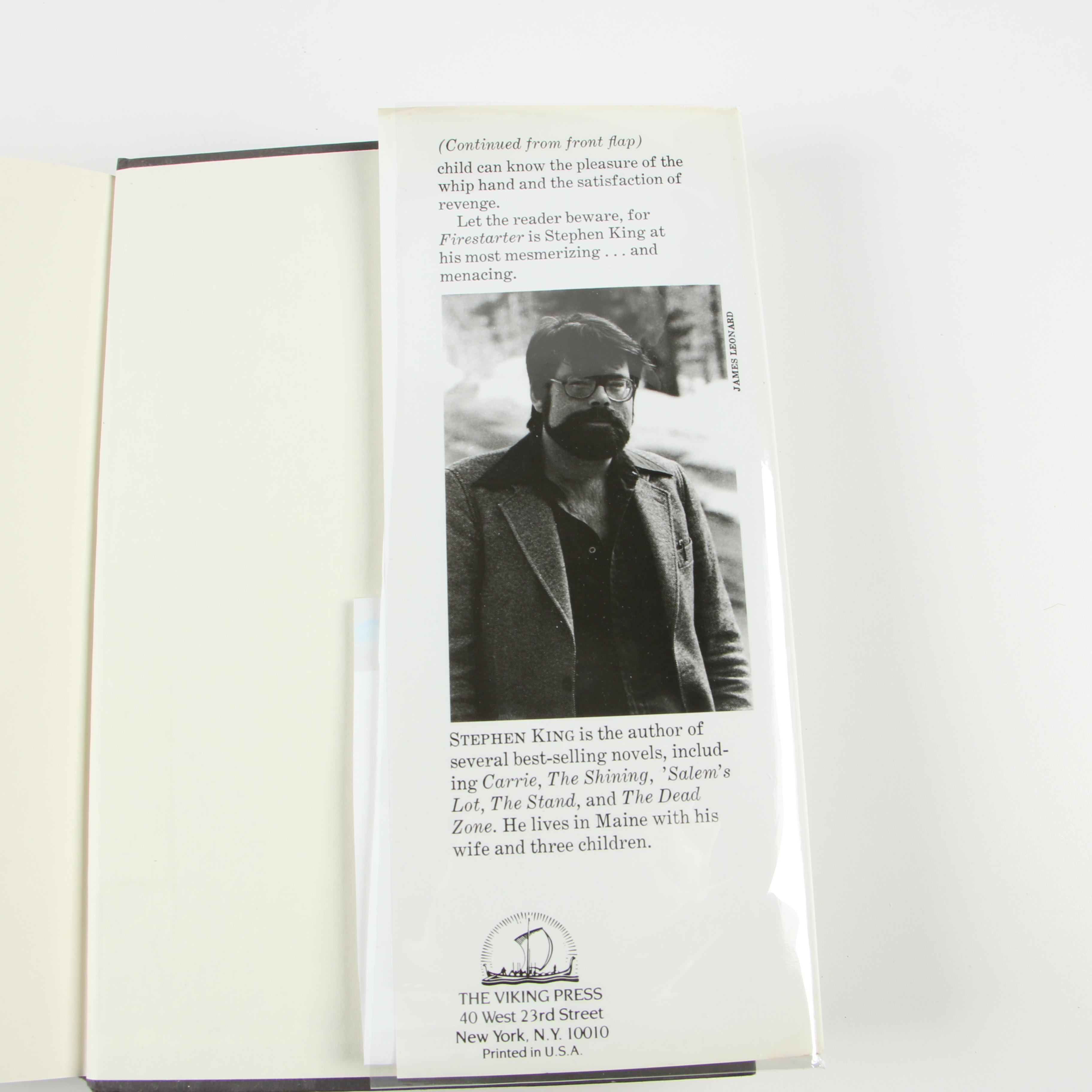 "Firestarter" Book Club Edition by Stephen King, 1980