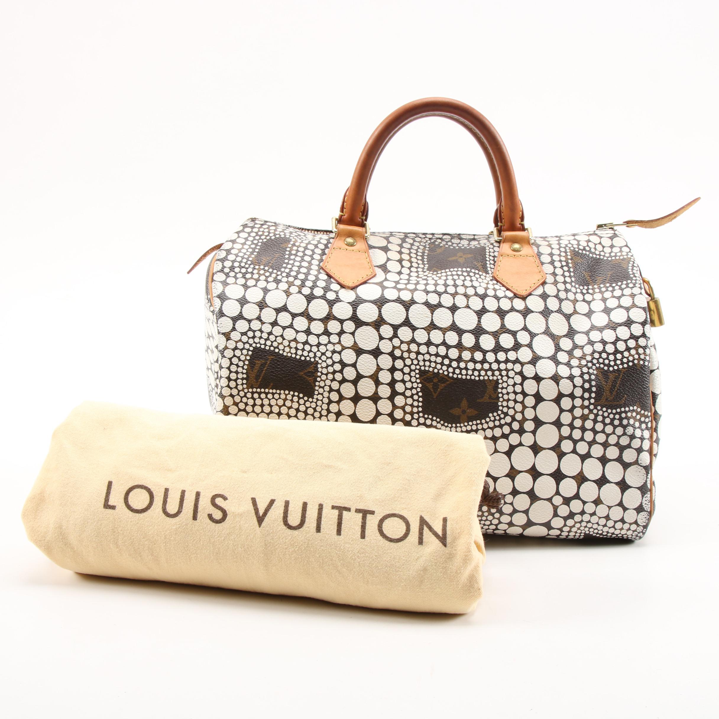 Louis Vuitton Limited Edition Yayoi Kusama Speedy Town 30 Bag in Monogram Canvas