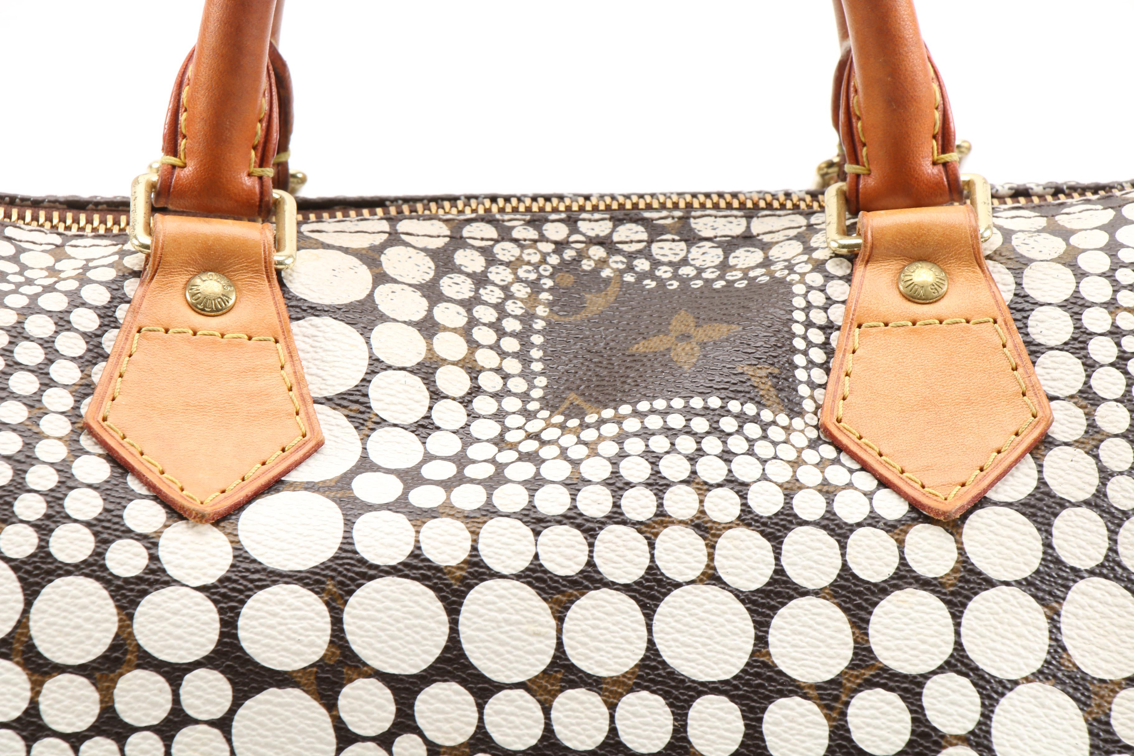 Louis Vuitton Limited Edition Yayoi Kusama Speedy Town 30 Bag in Monogram Canvas