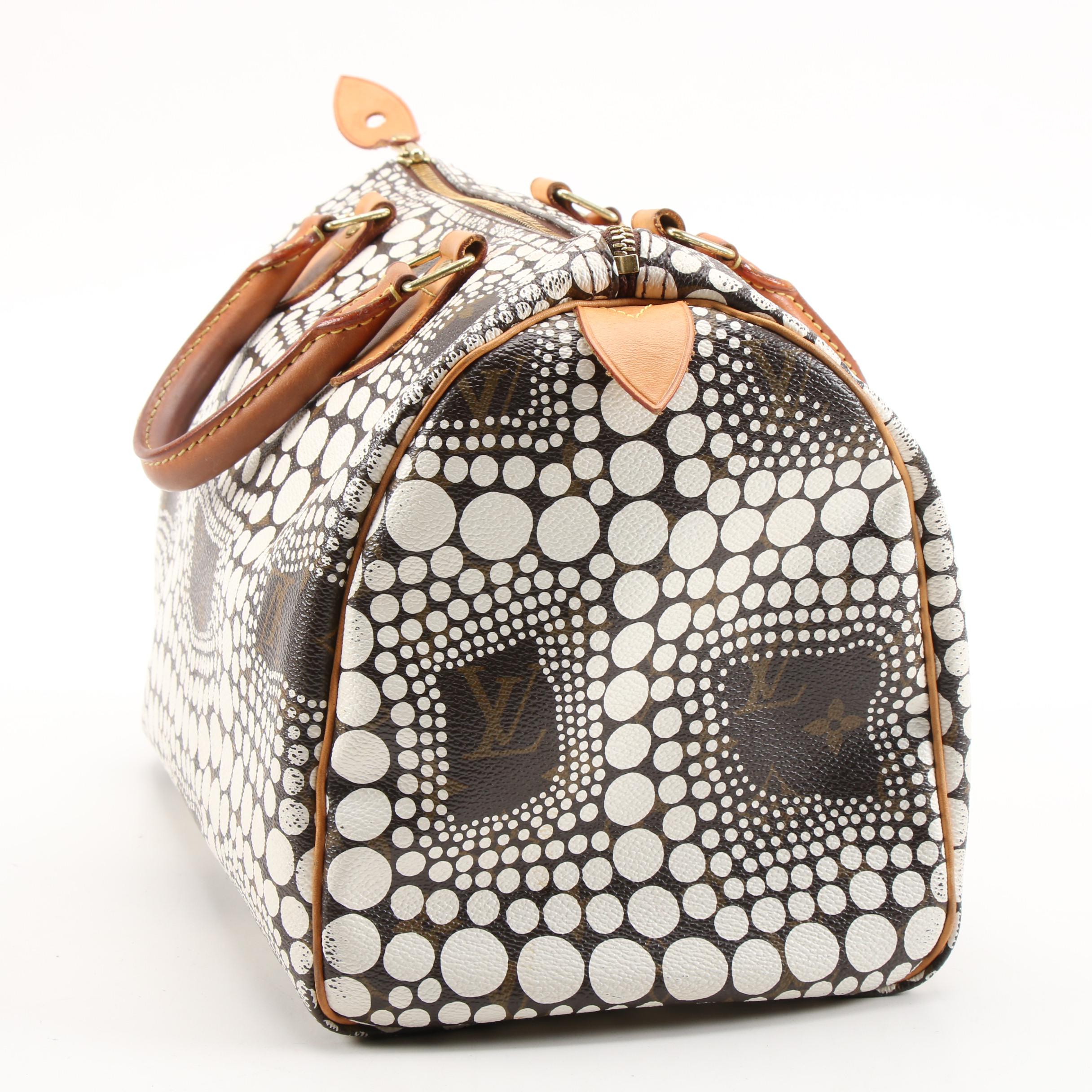 Louis Vuitton Limited Edition Yayoi Kusama Speedy Town 30 Bag in Monogram Canvas