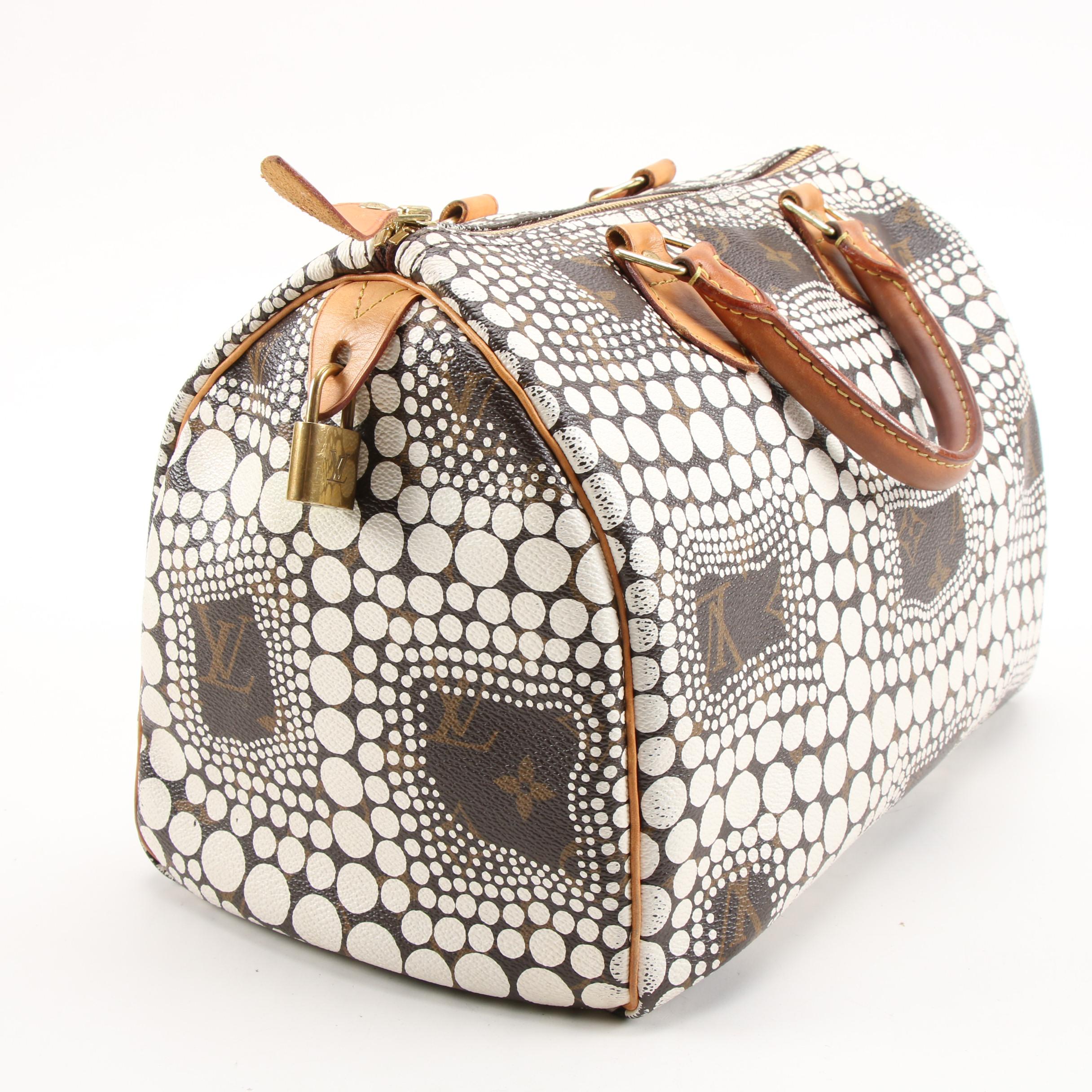 Louis Vuitton Limited Edition Yayoi Kusama Speedy Town 30 Bag in Monogram Canvas