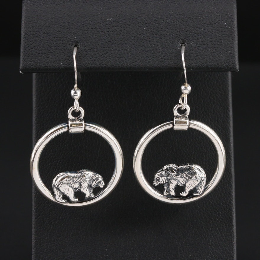 Kabana Sterling Silver Bear Dangle Earrings