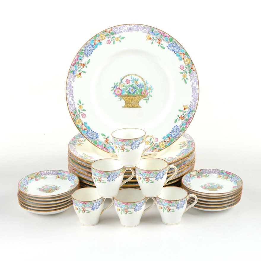 Minton Porcelain Dinner Plates, Demitasse Cups, and Saucers