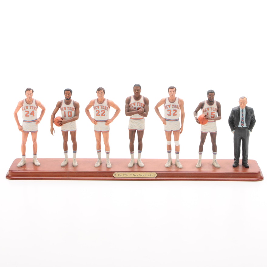 Danbury Mint Ceramic 1972-1973 NBA Champs New York Knicks Team Figurine, 2002