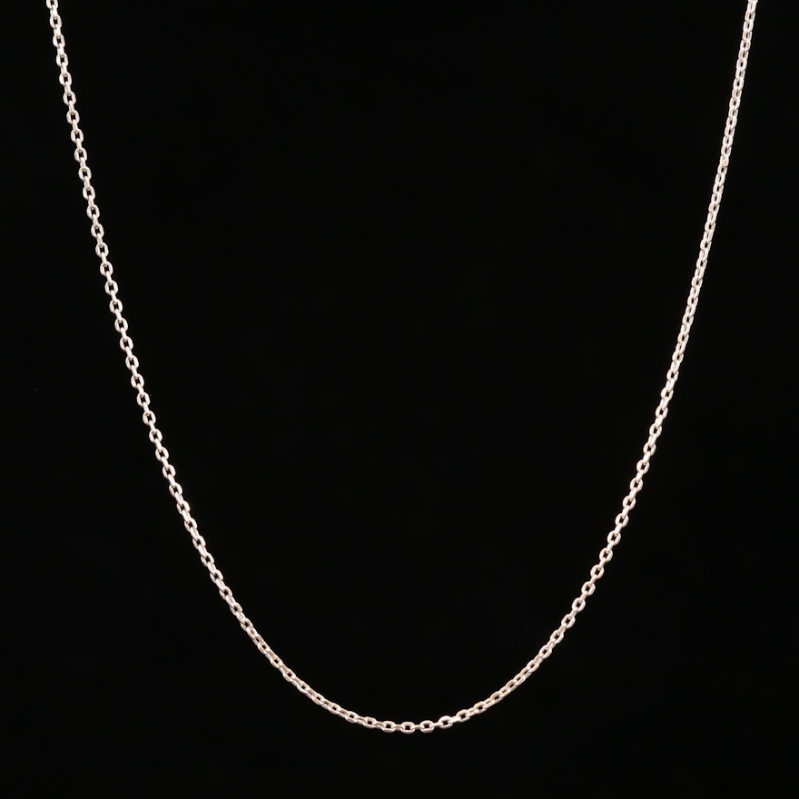 14K White Gold Cable Chain Necklace