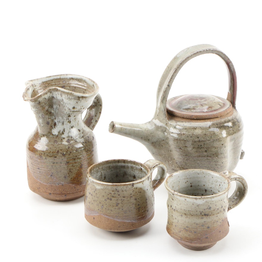 John Tuska Stoneware Teapot and Vessels