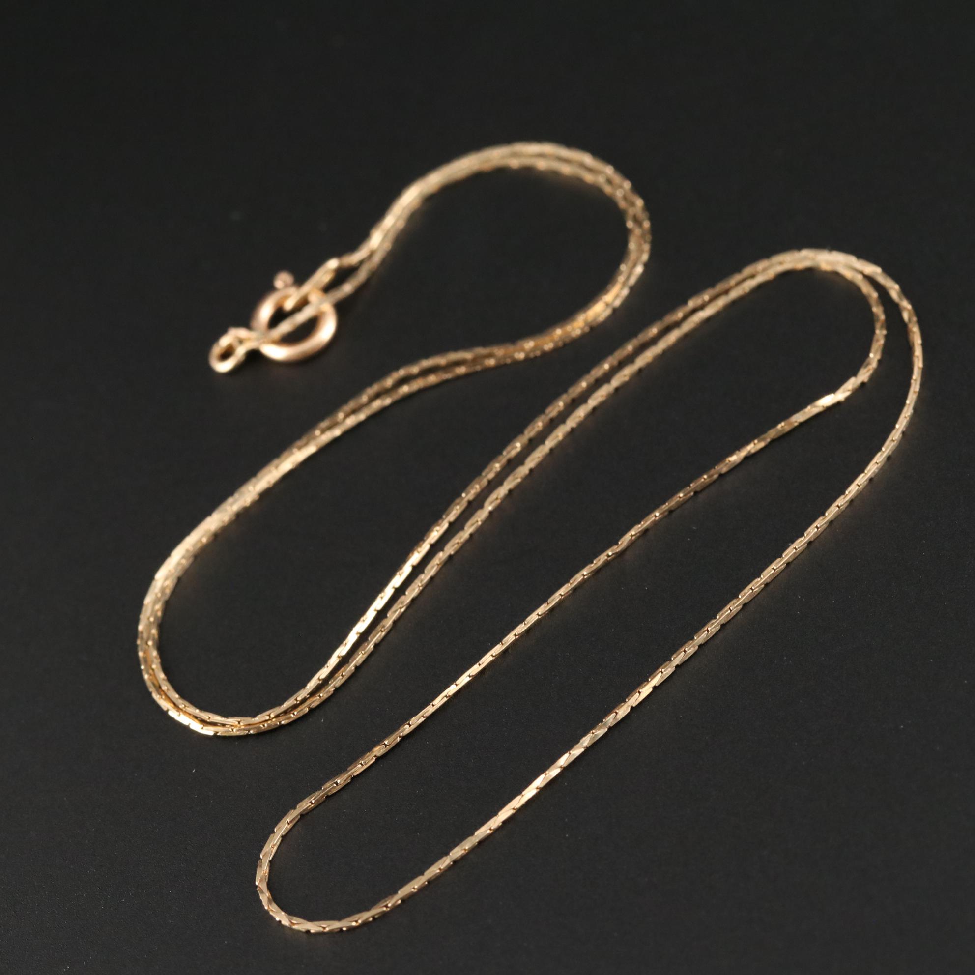 14K Yellow Gold Cobra Chain Link necklace