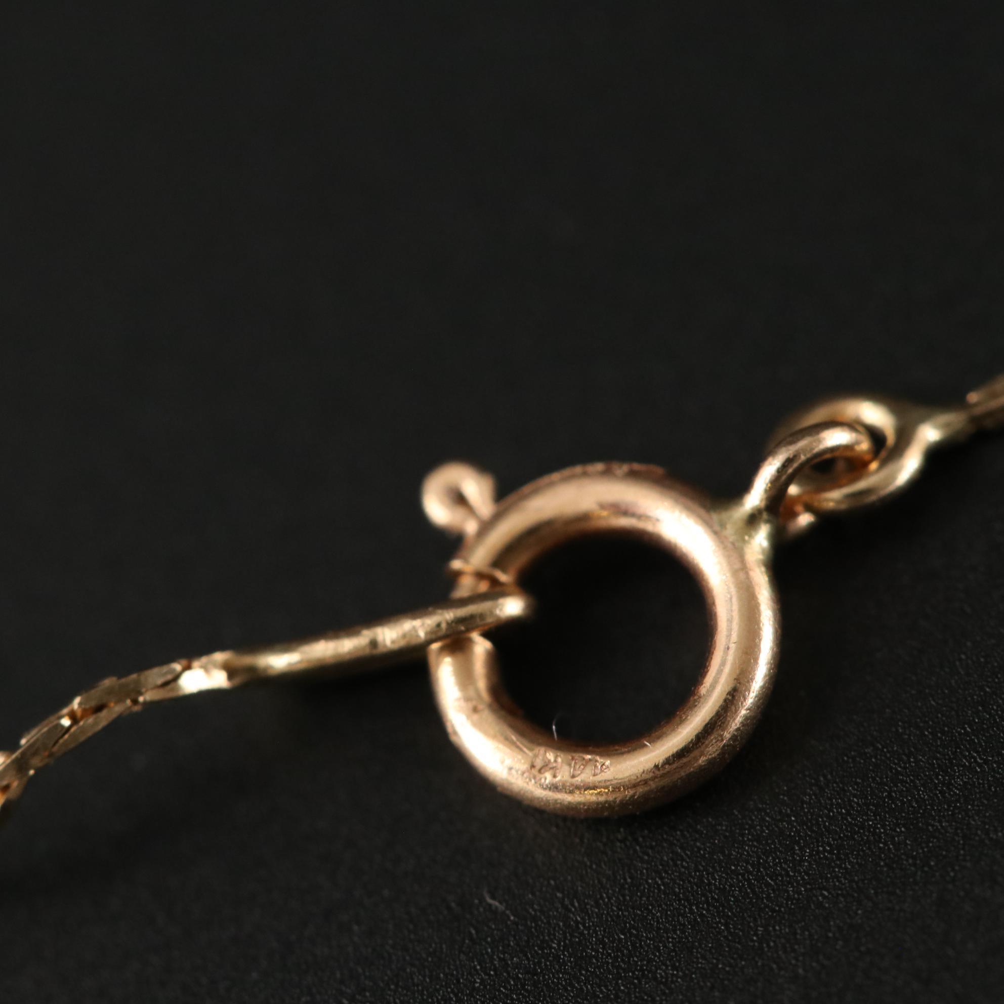 14K Yellow Gold Cobra Chain Link necklace