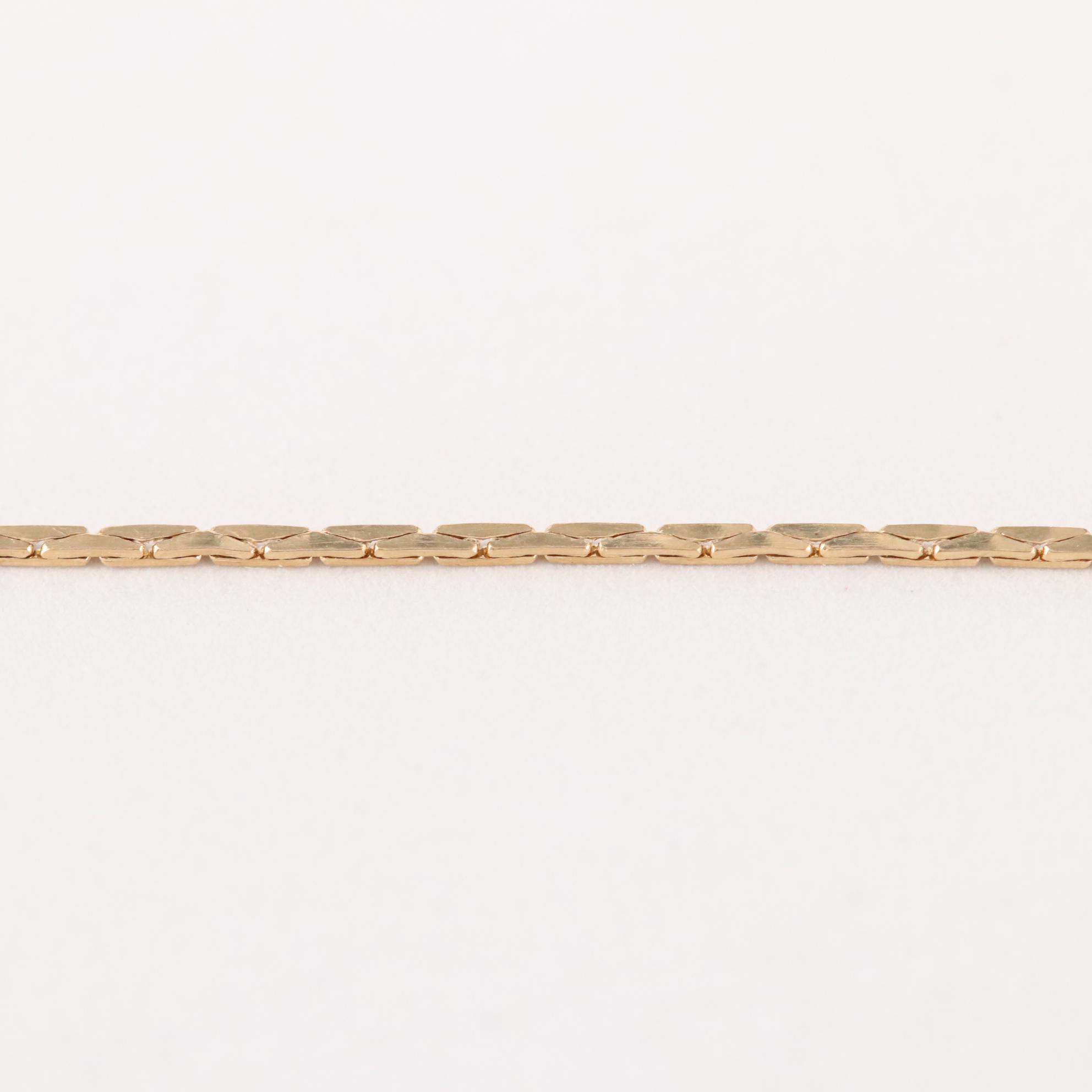 14K Yellow Gold Cobra Chain Link necklace
