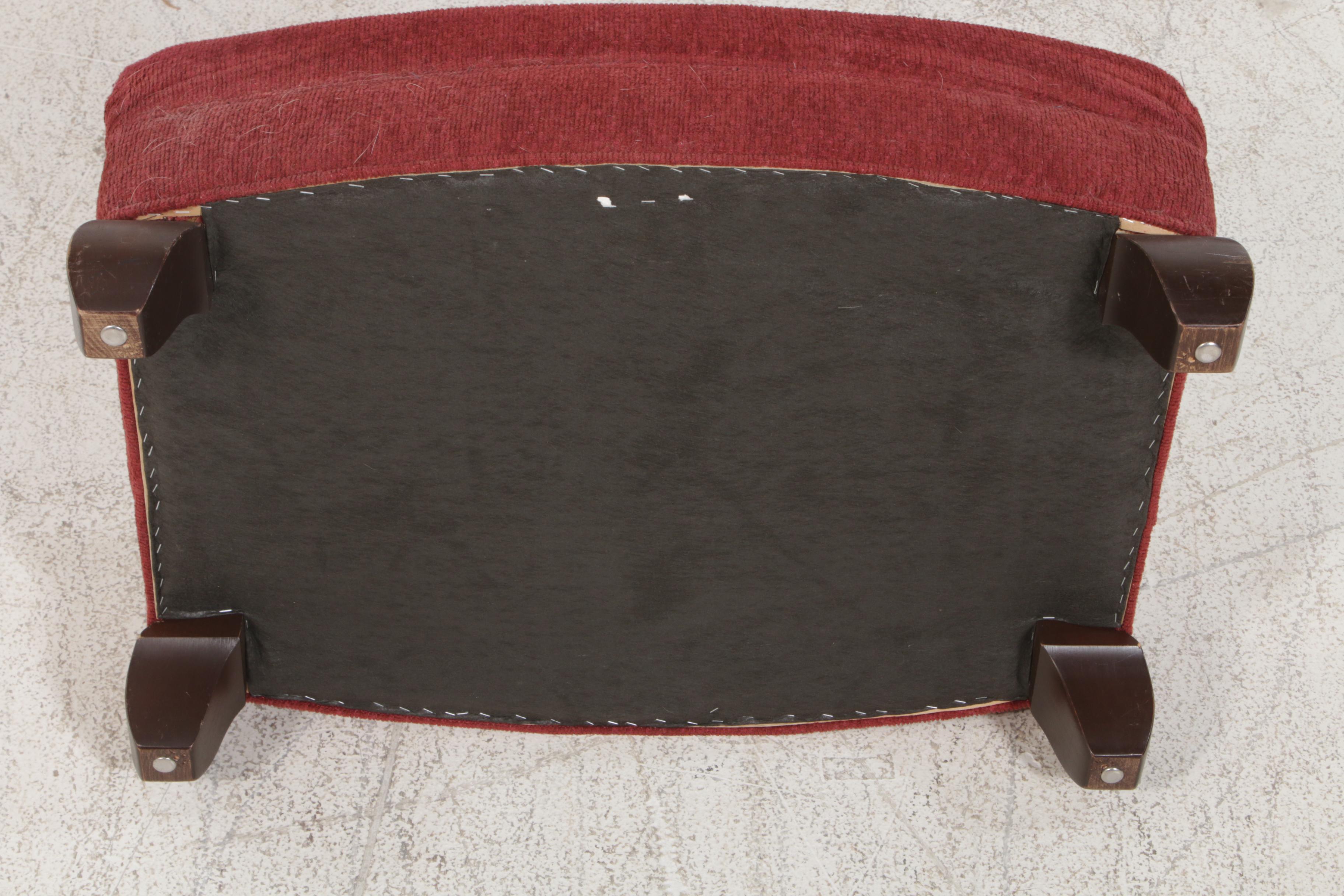 Arhaus Chenille Upholstered Armchairs with Footstool, Contemporary