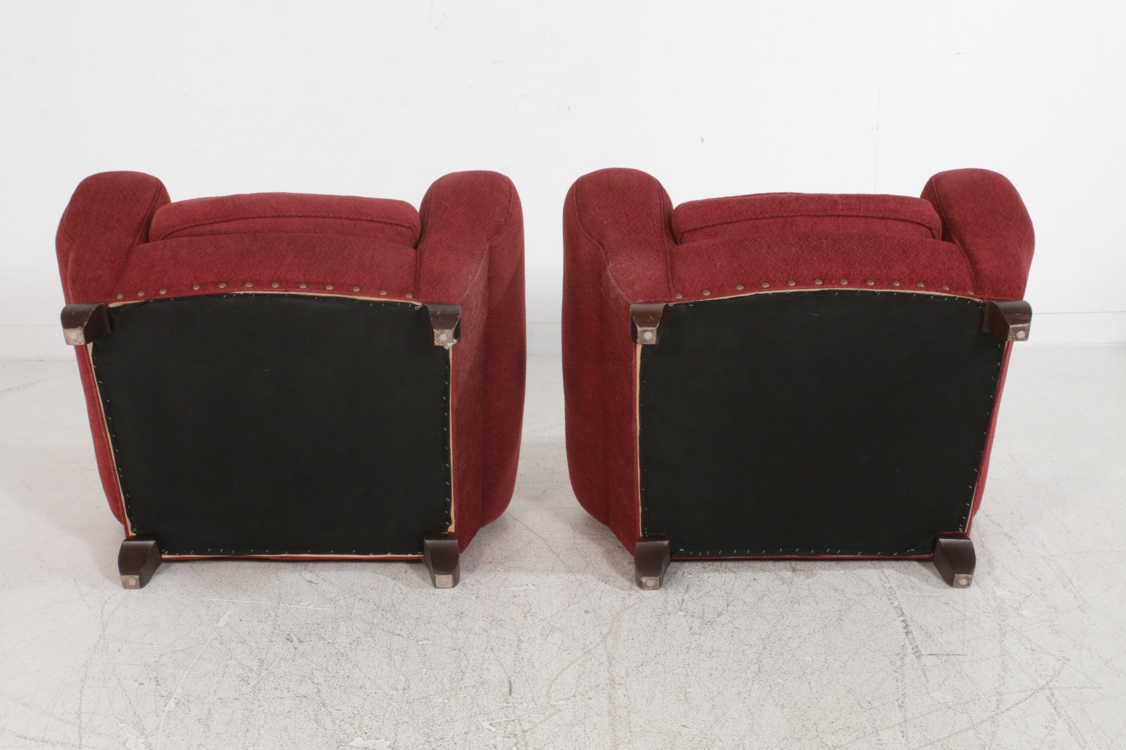 Arhaus Chenille Upholstered Armchairs with Footstool, Contemporary