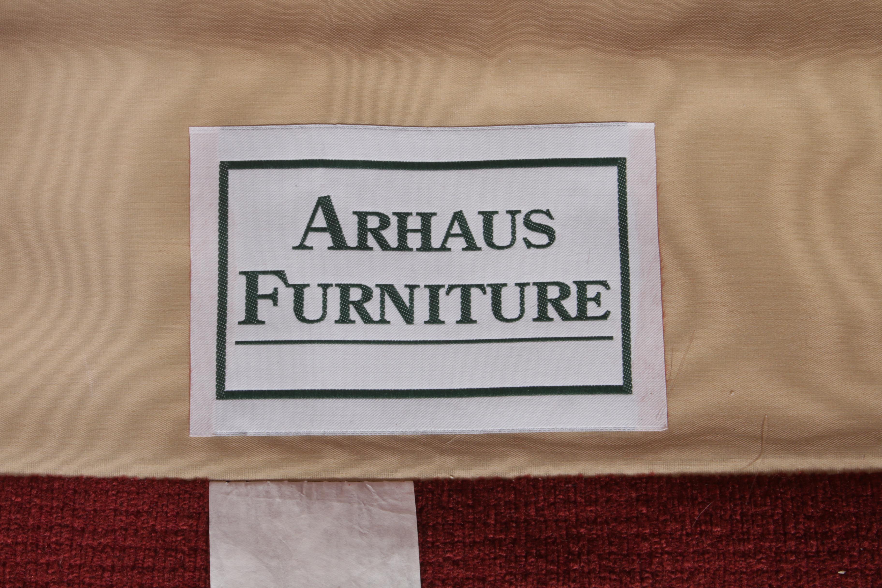 Arhaus Chenille Upholstered Armchairs with Footstool, Contemporary
