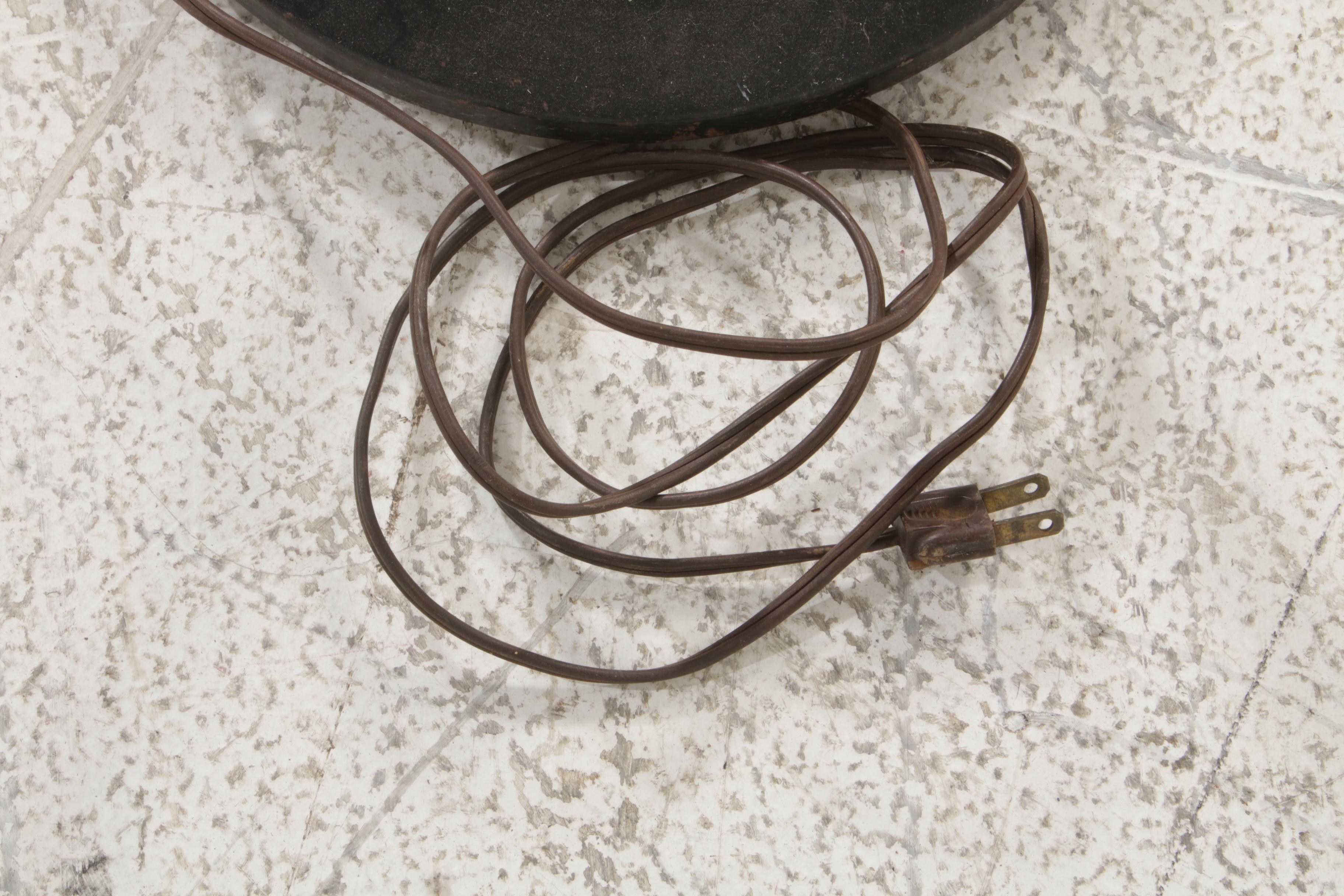 Mid Century Modern Gooseneck Floor Lamp with Fiberglass Shades