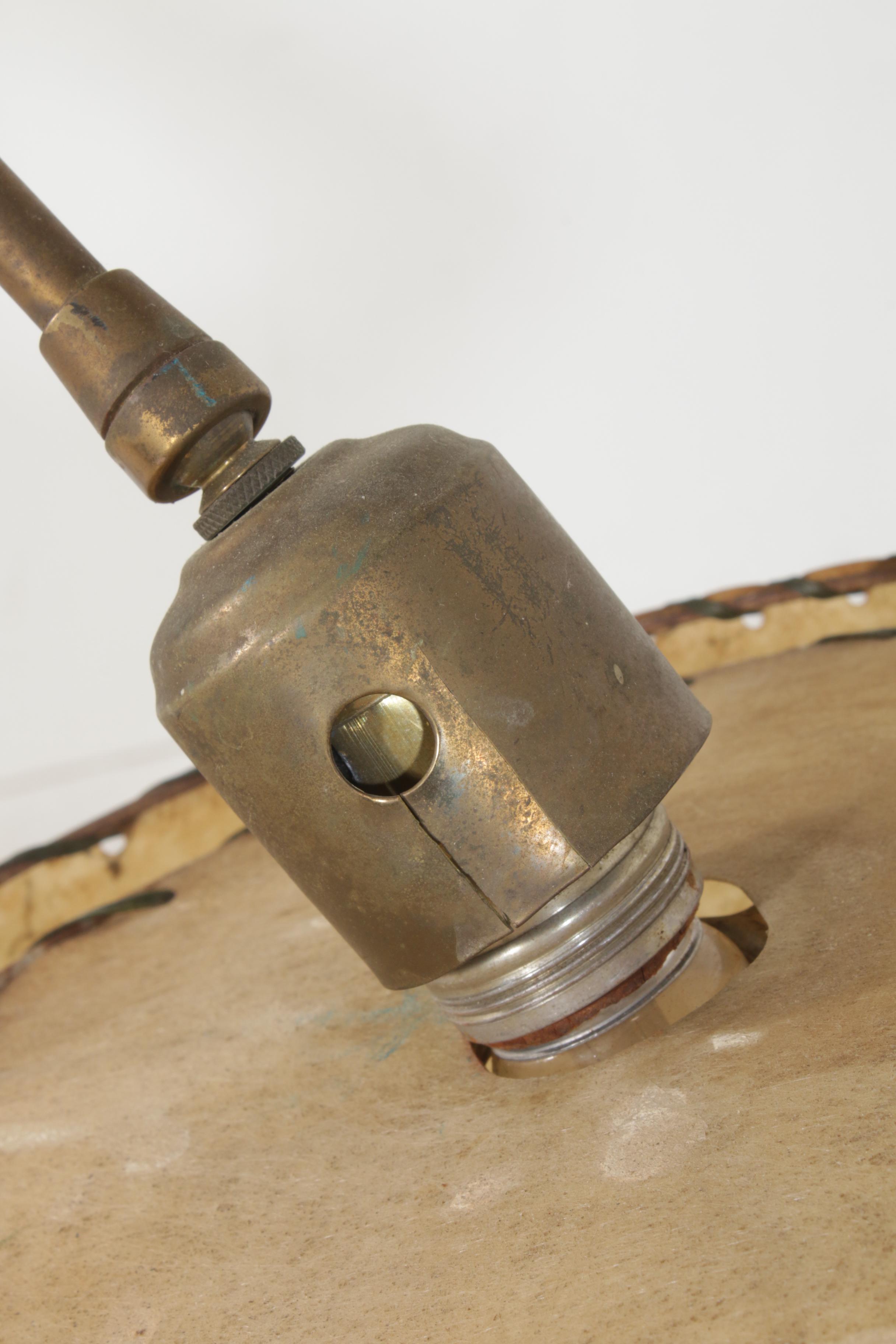 Mid Century Modern Gooseneck Floor Lamp with Fiberglass Shades