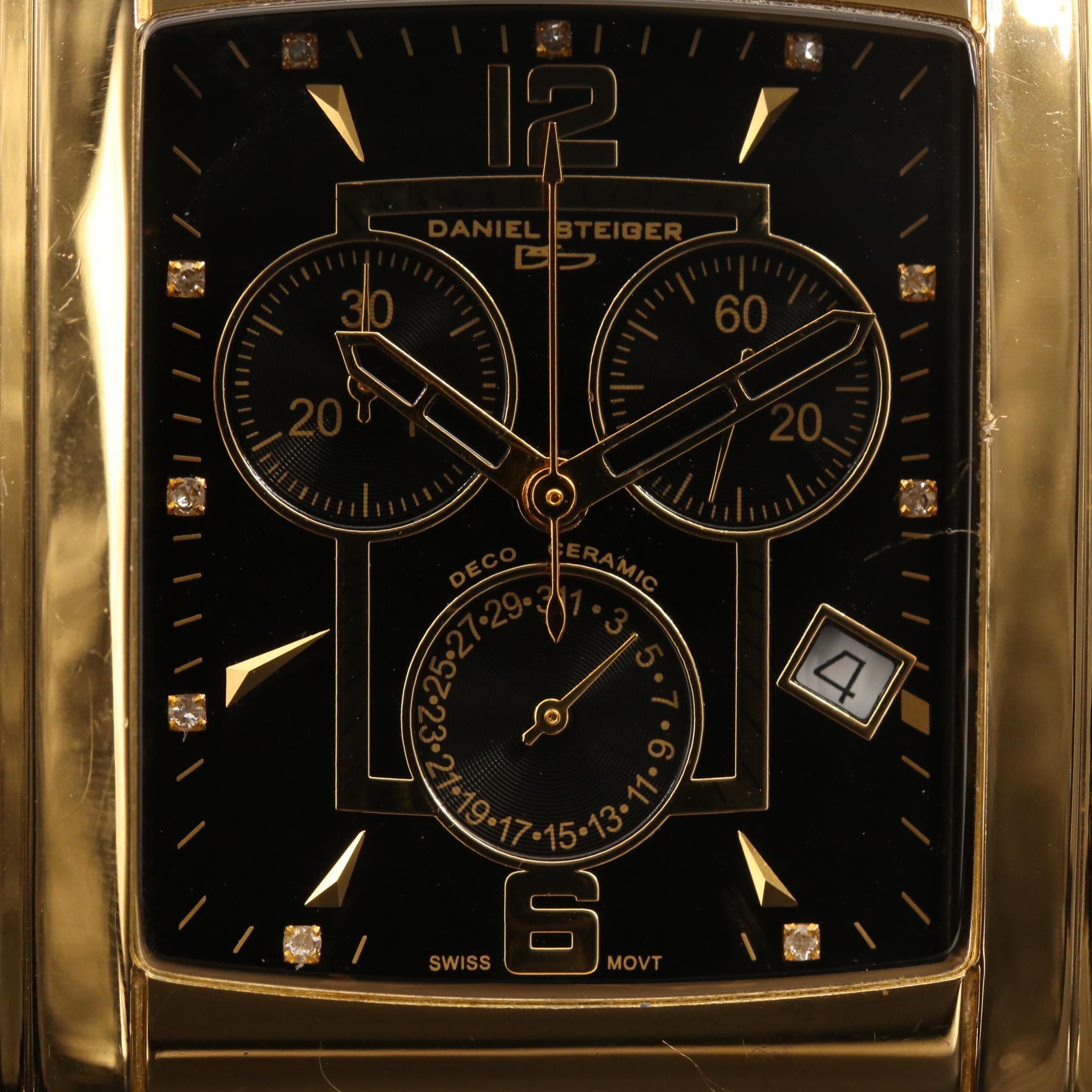 Daniel Steiger Deco Ceramic and Stainless Steel Quartz Chronograph Watch