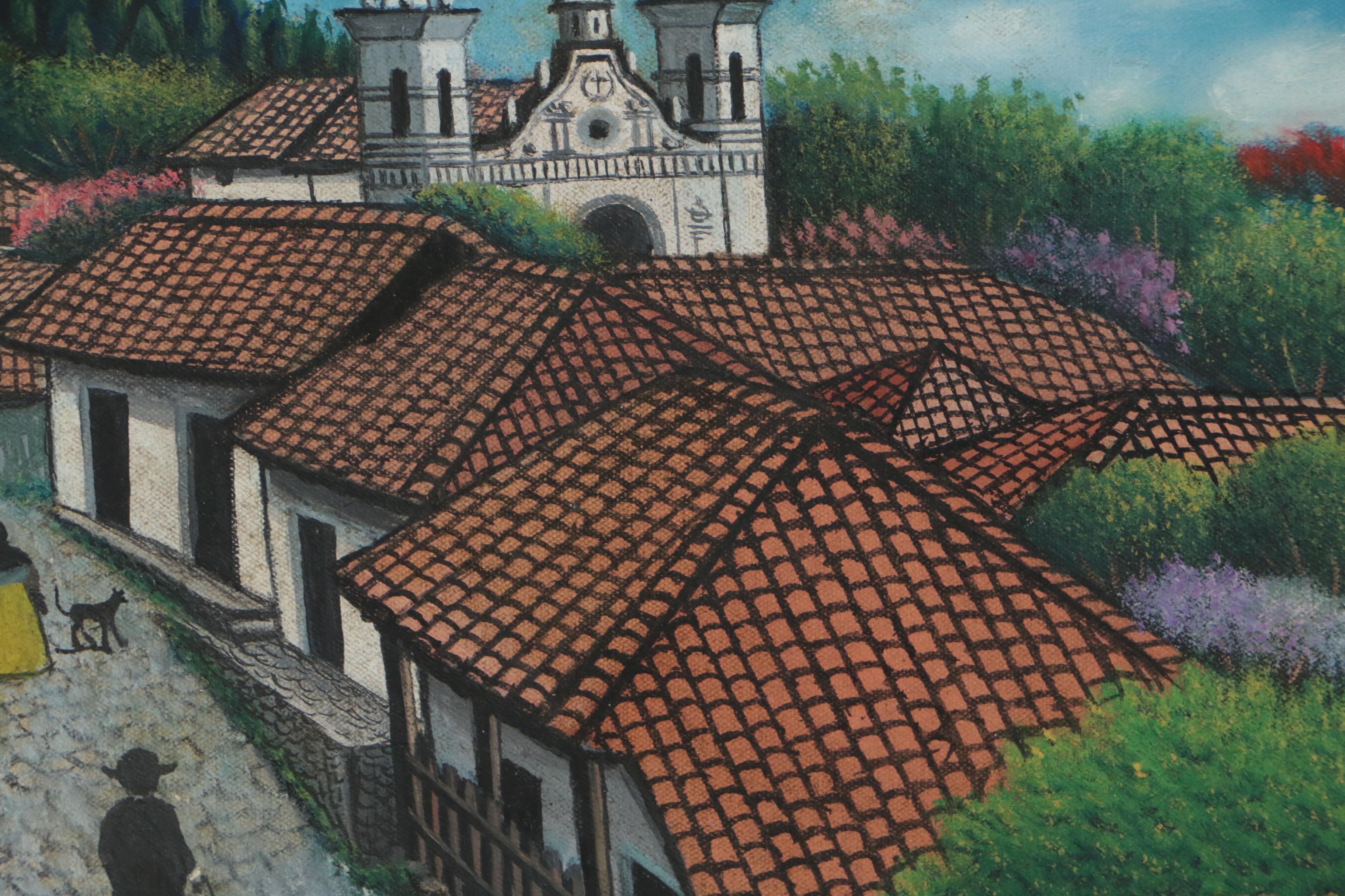 Jose Antonio Velasquez Oil Painting, 1971