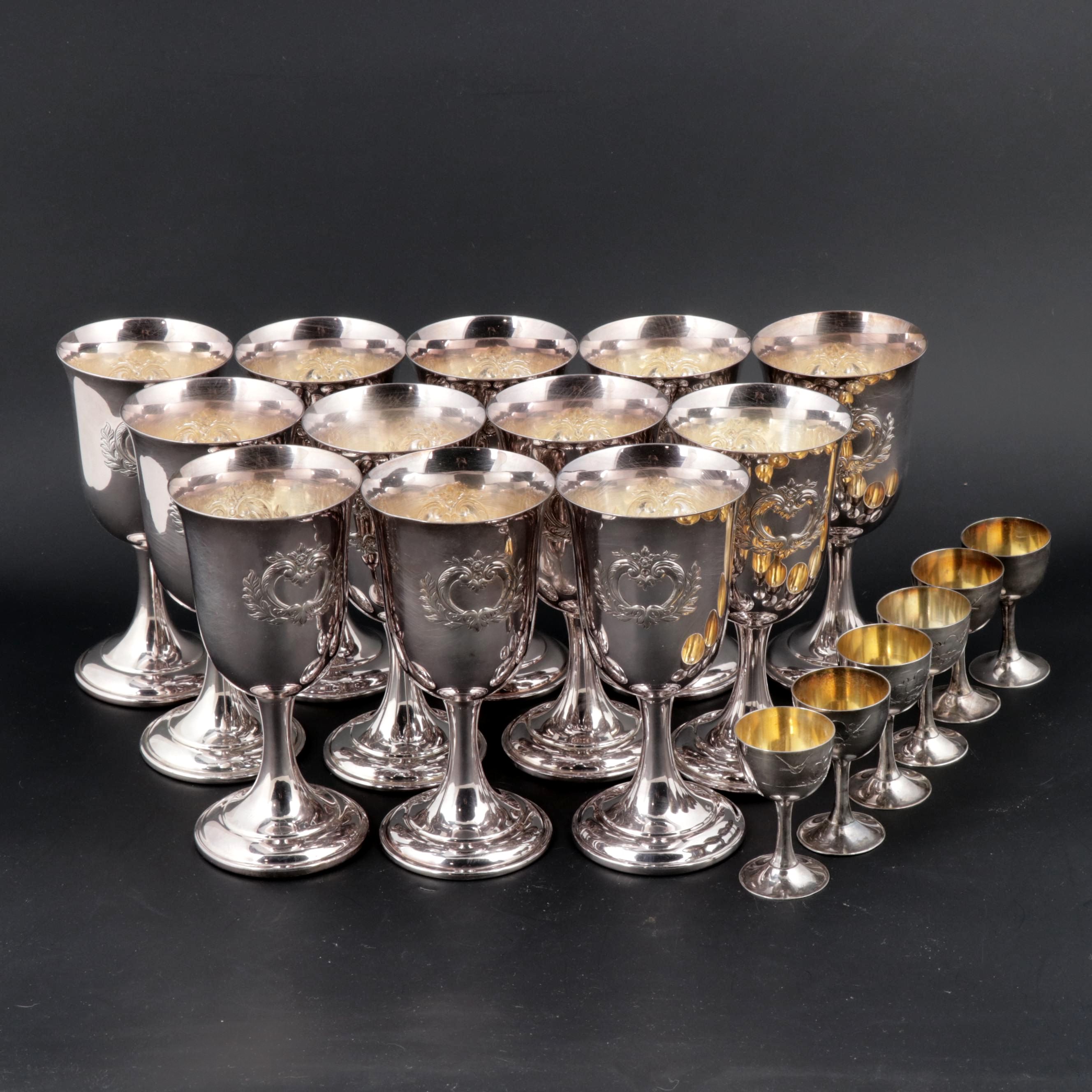International Silver Co. Wilcox Silver Plate Goblets and Cordial Stemware