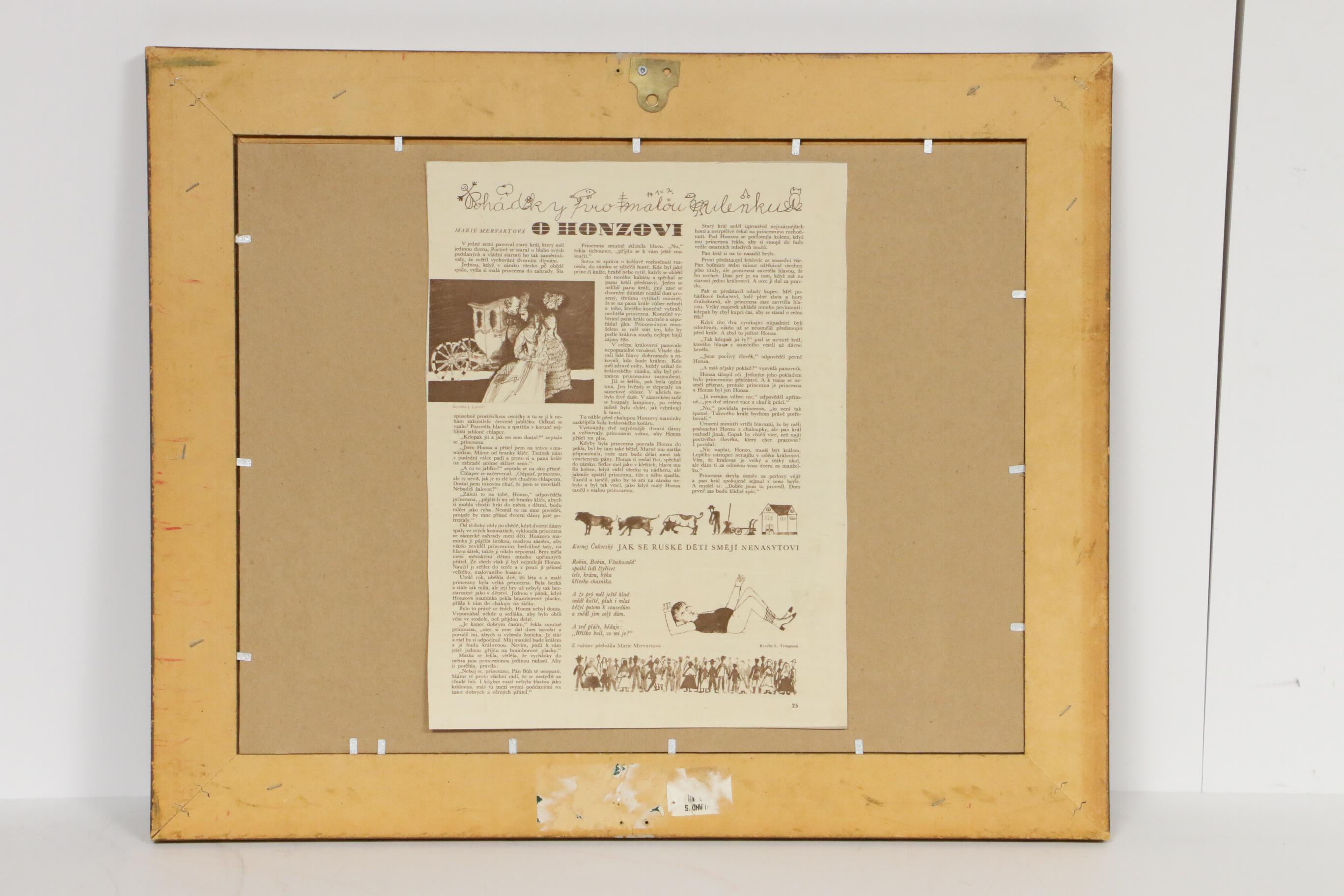 Josef Liesler Watercolor and Ink Painting for Marie Mervatova Children's Story